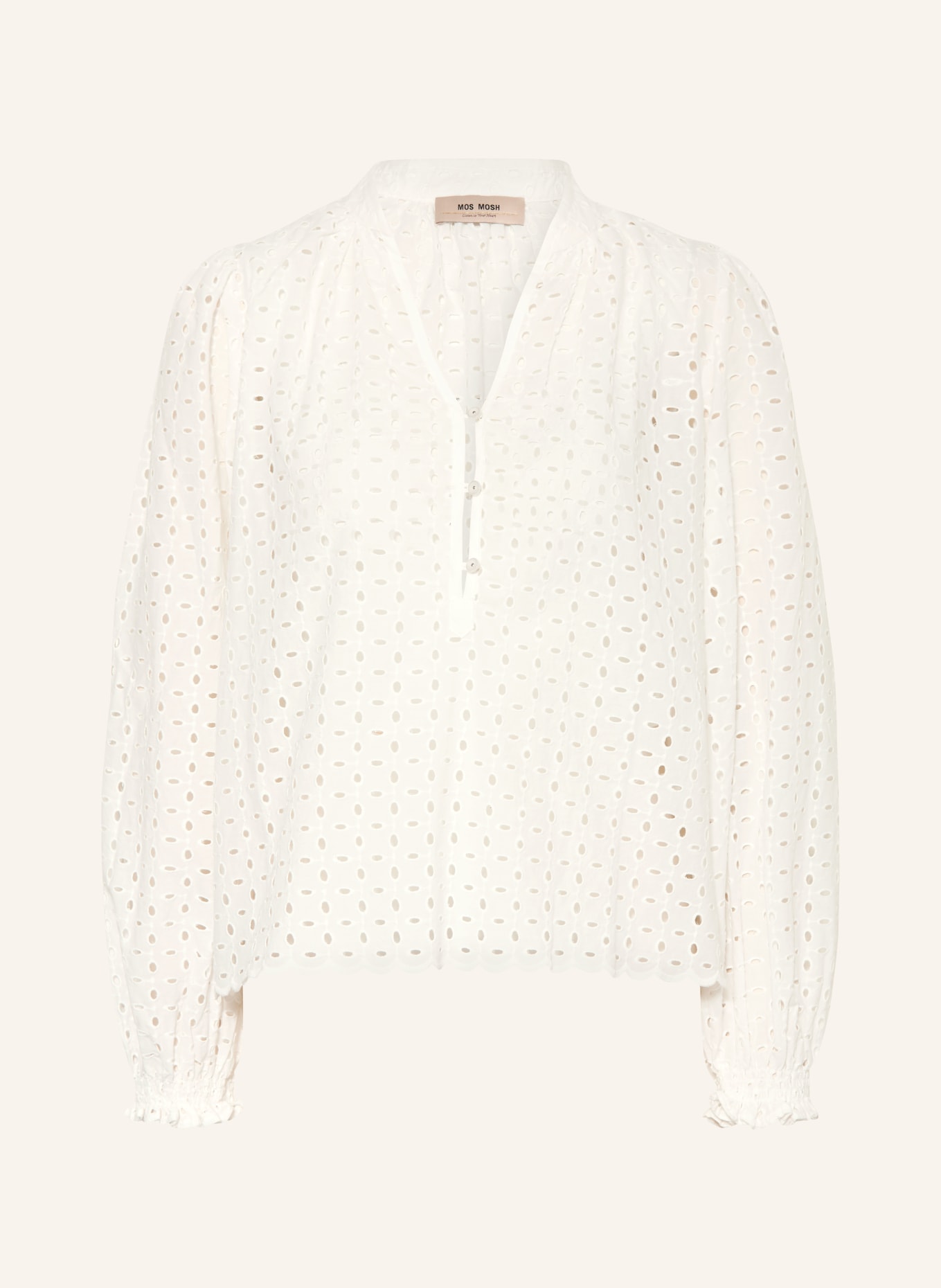 MOS MOSH Blusenshirt MMTAZZIN aus Lochspitze: WEISS