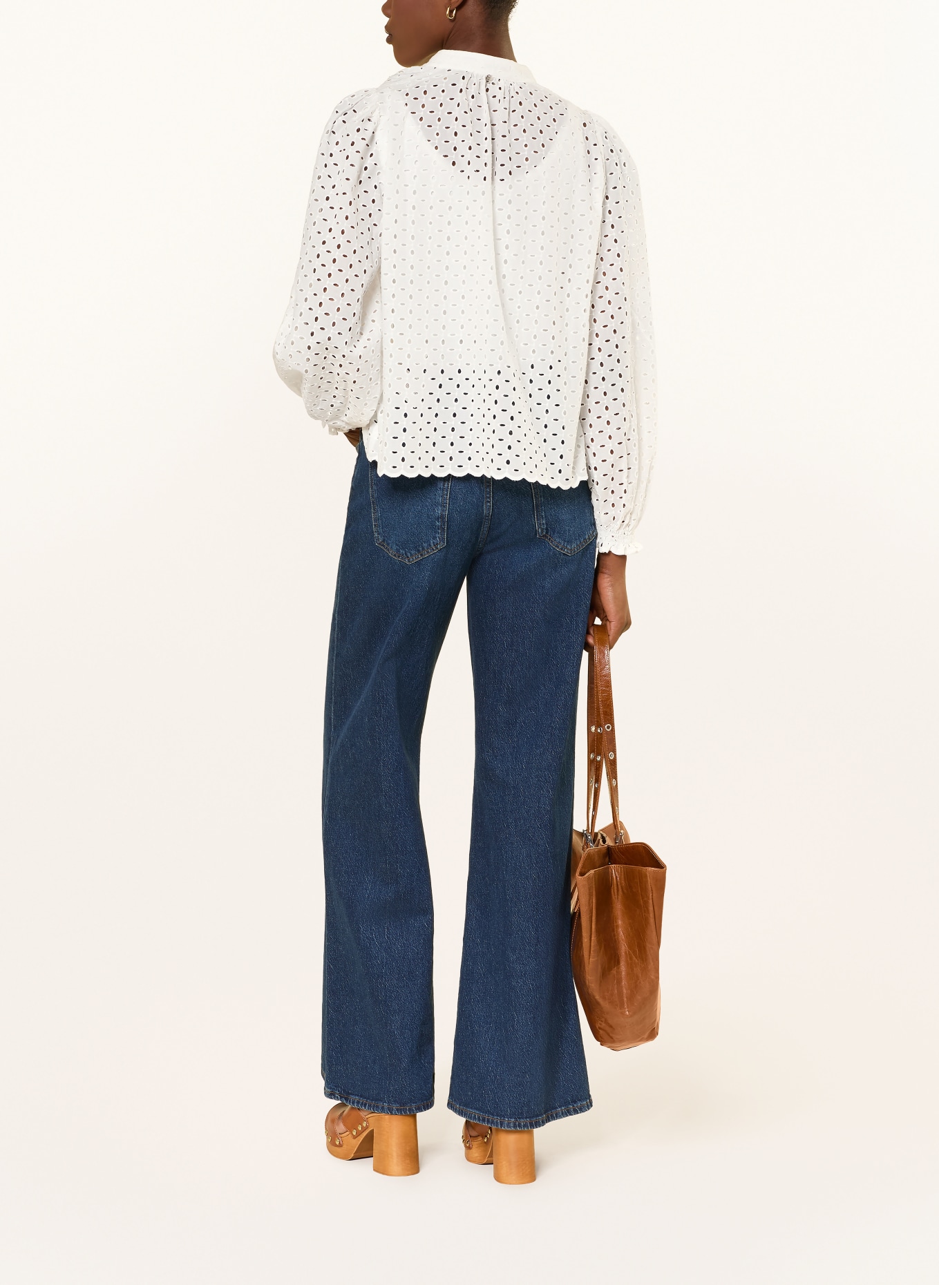 MOS MOSH Blusenshirt MMTAZZIN aus Lochspitze: WEISS