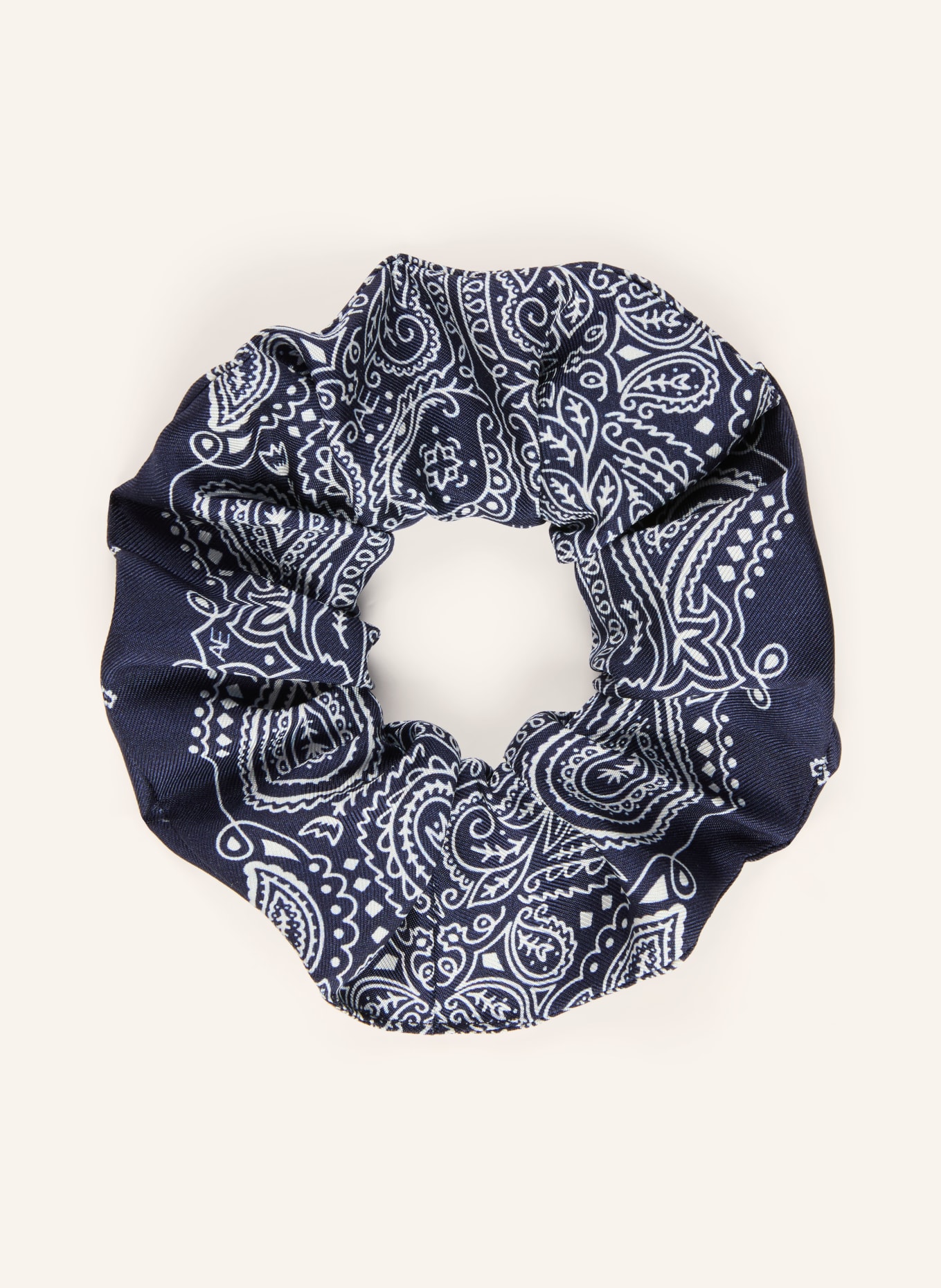 AENEIS Silk hair tie: DARK BLUE / WHITE