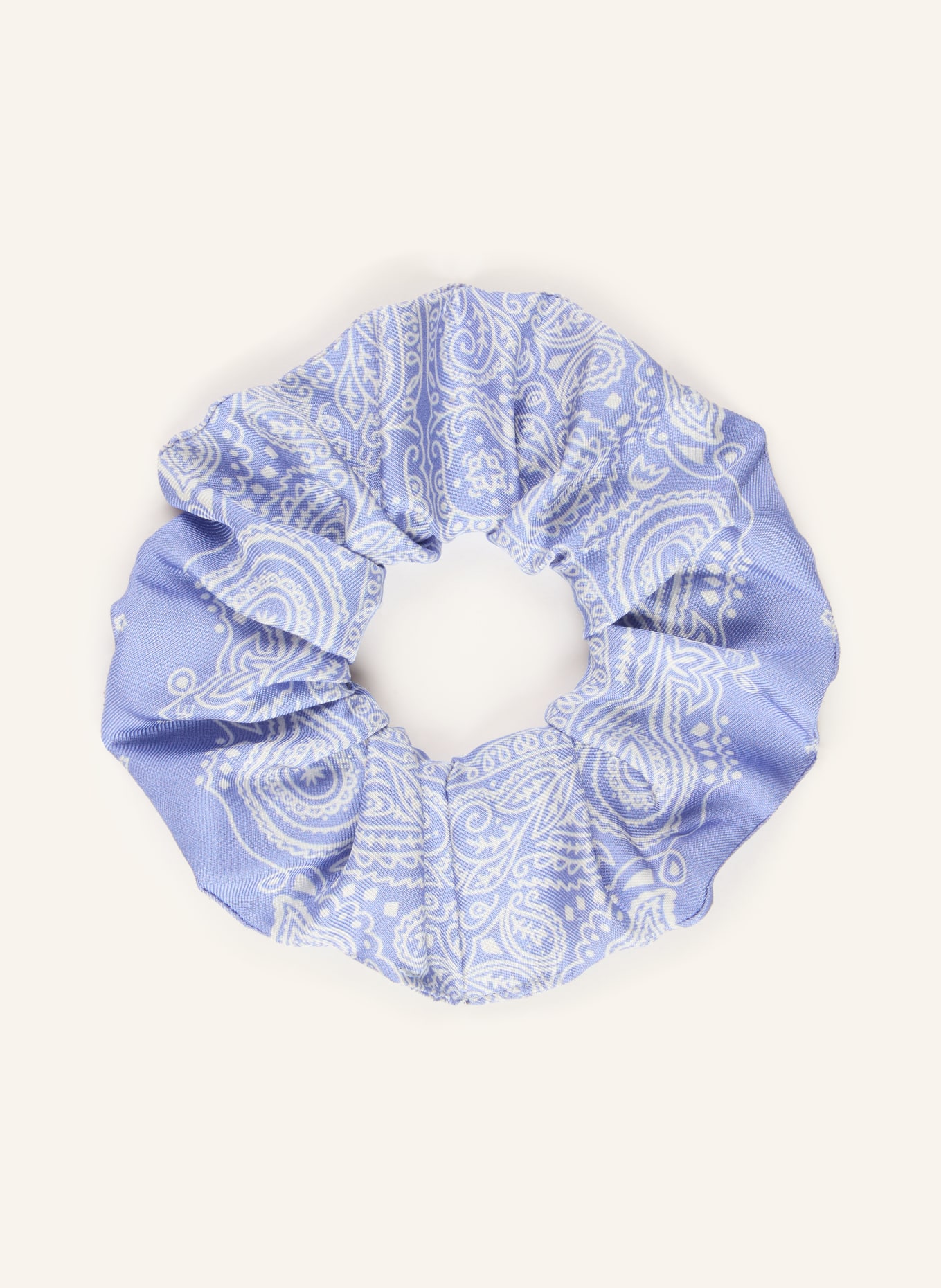 AENEIS Silk hair tie: LIGHT BLUE / WHITE