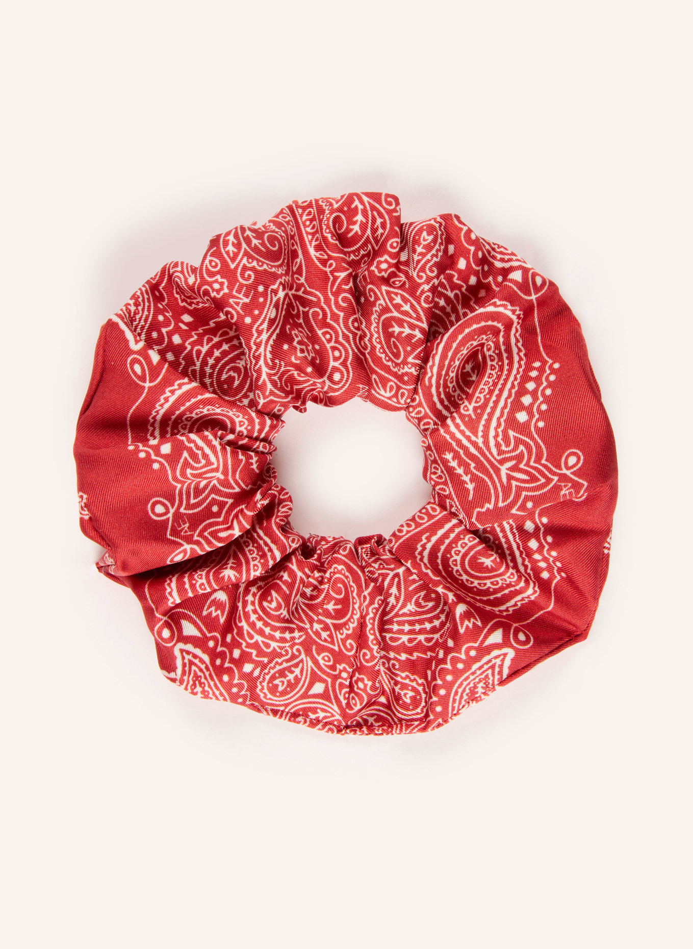 AENEIS Silk hair tie: RED / WHITE