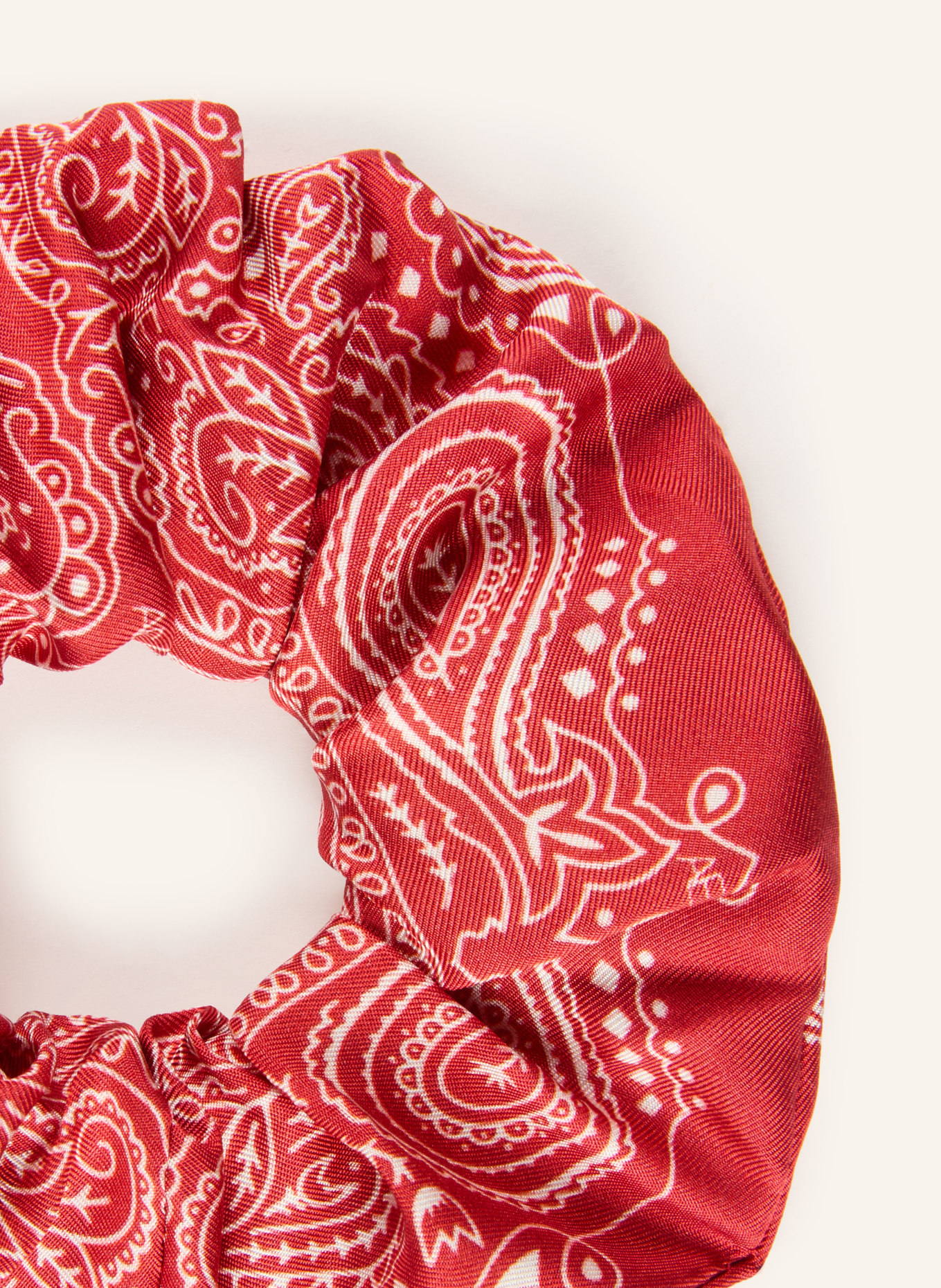 AENEIS Silk hair tie: RED / WHITE