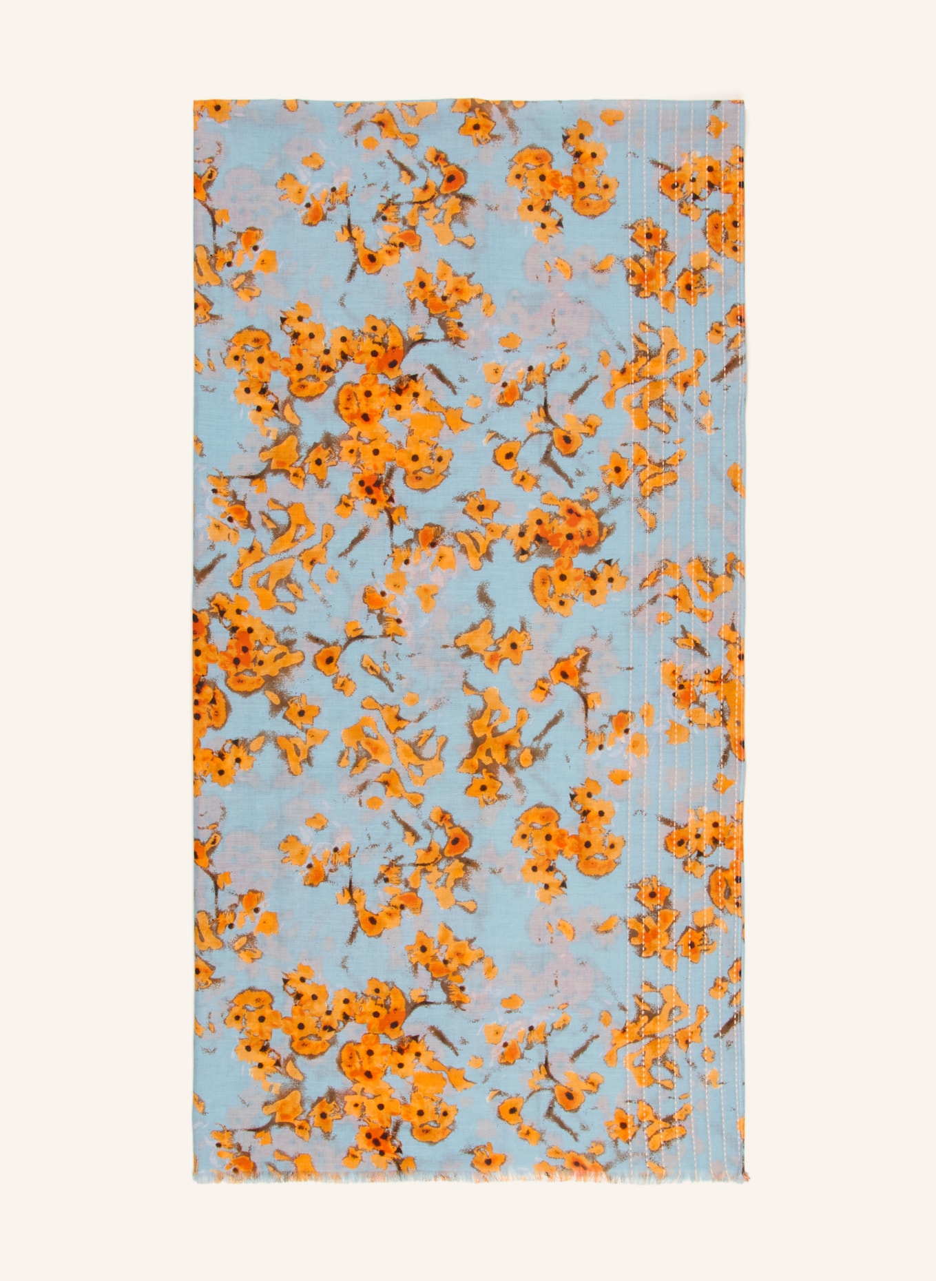 Marc O'Polo écharpe: BLEU CLAIR / ORANGE FLUO / NOIR