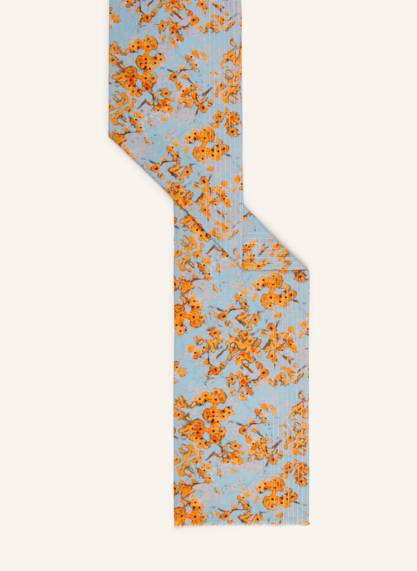 Marc O'Polo écharpe: BLEU CLAIR / ORANGE FLUO / NOIR