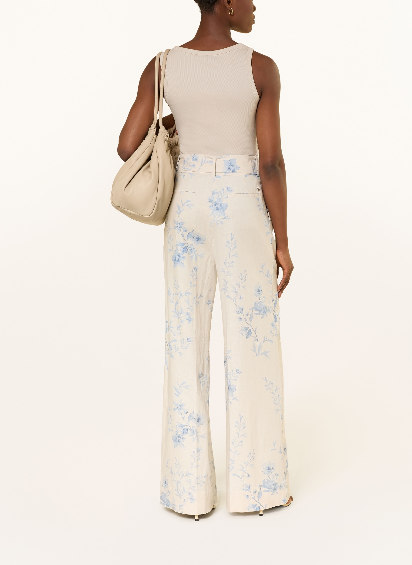 MOS MOSH Marlenehose MMUNISE ELLISH mit Leinen: ECRU / BLAU