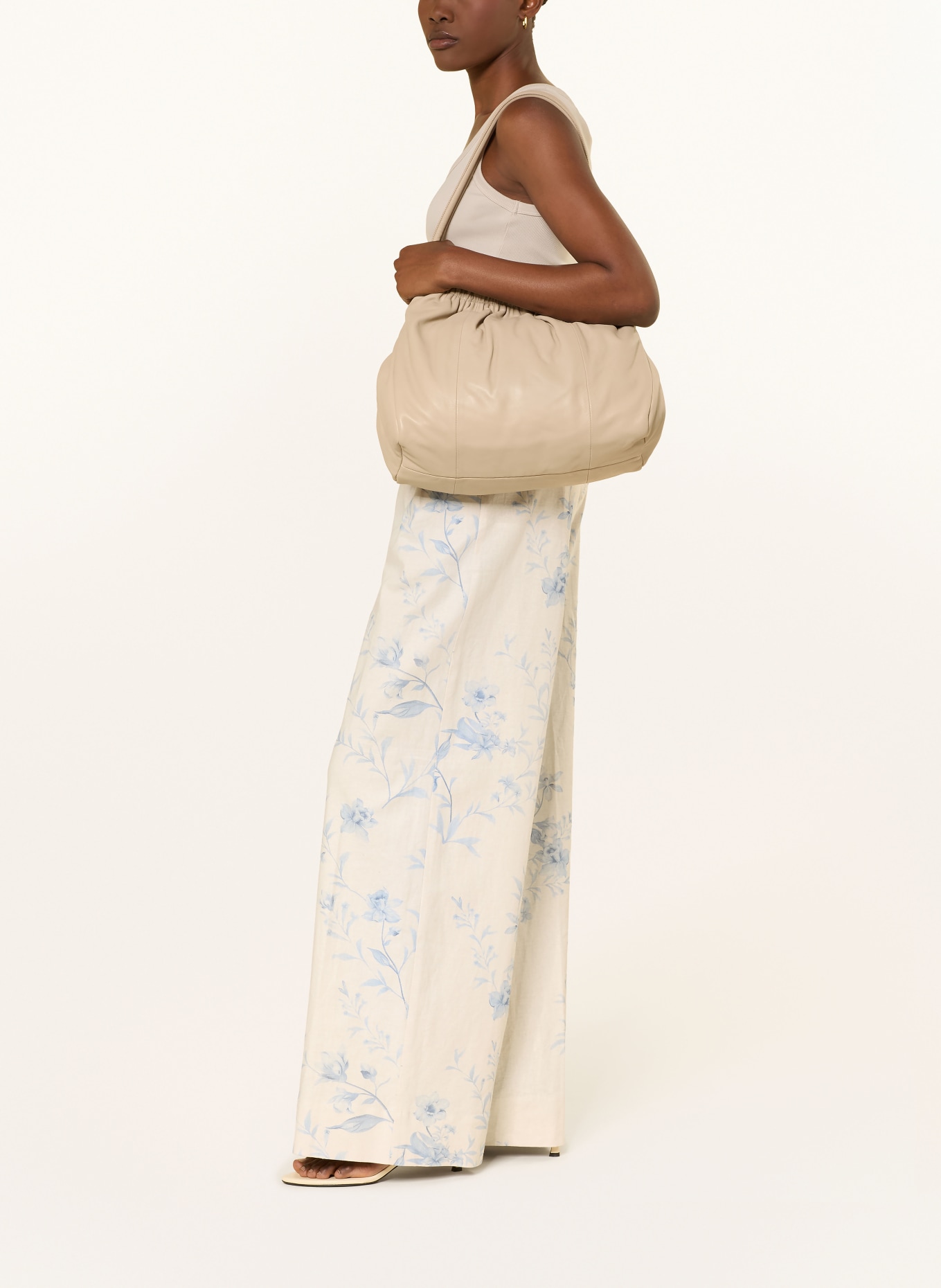 MOS MOSH Marlenehose MMUNISE ELLISH mit Leinen: ECRU / BLAU