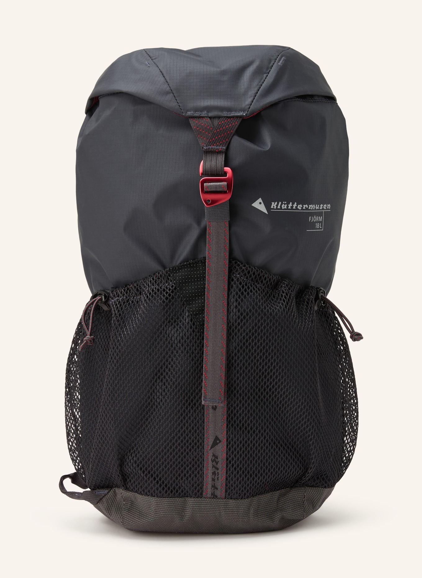 Klättermusen Batoh FJÖRM 18 l: TMAVĚ ŠEDÁ / TMAVĚ ČERVENÁ / ČERNÁ