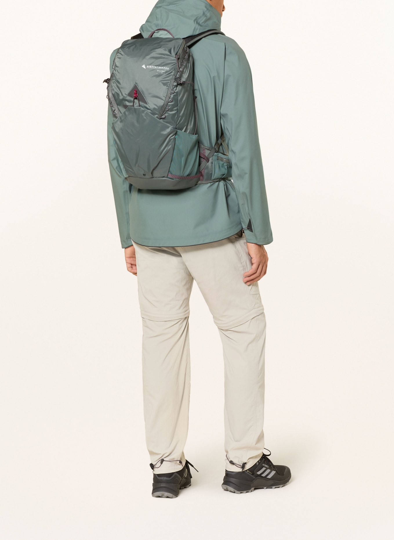 Klättermusen GILLING 20 L Backpack: DARK GREEN / RED / BLACK