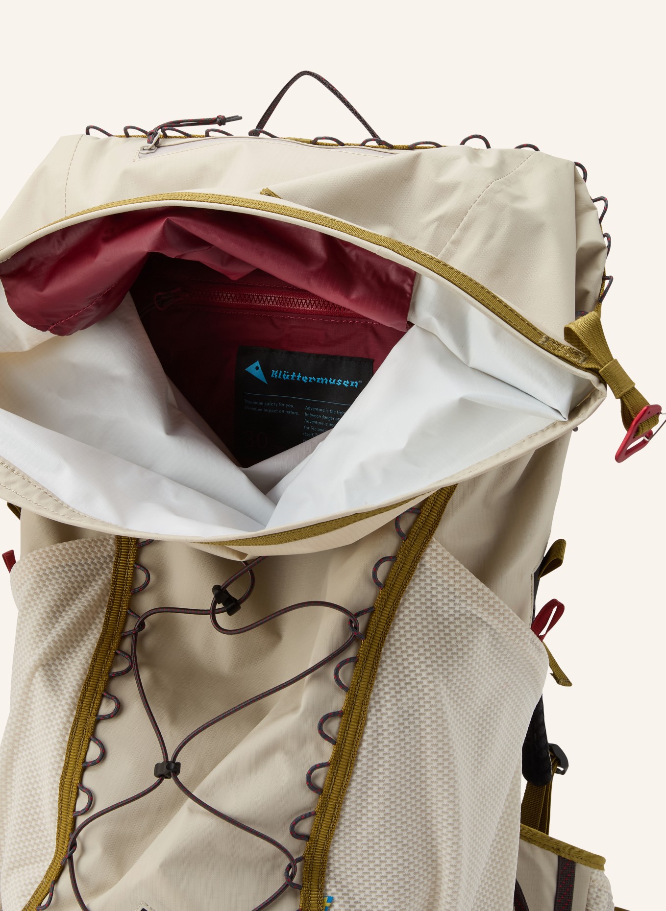 Klättermusen Rucksack VIDE 30 l: ECRU / DUNKELGRAU / OLIV