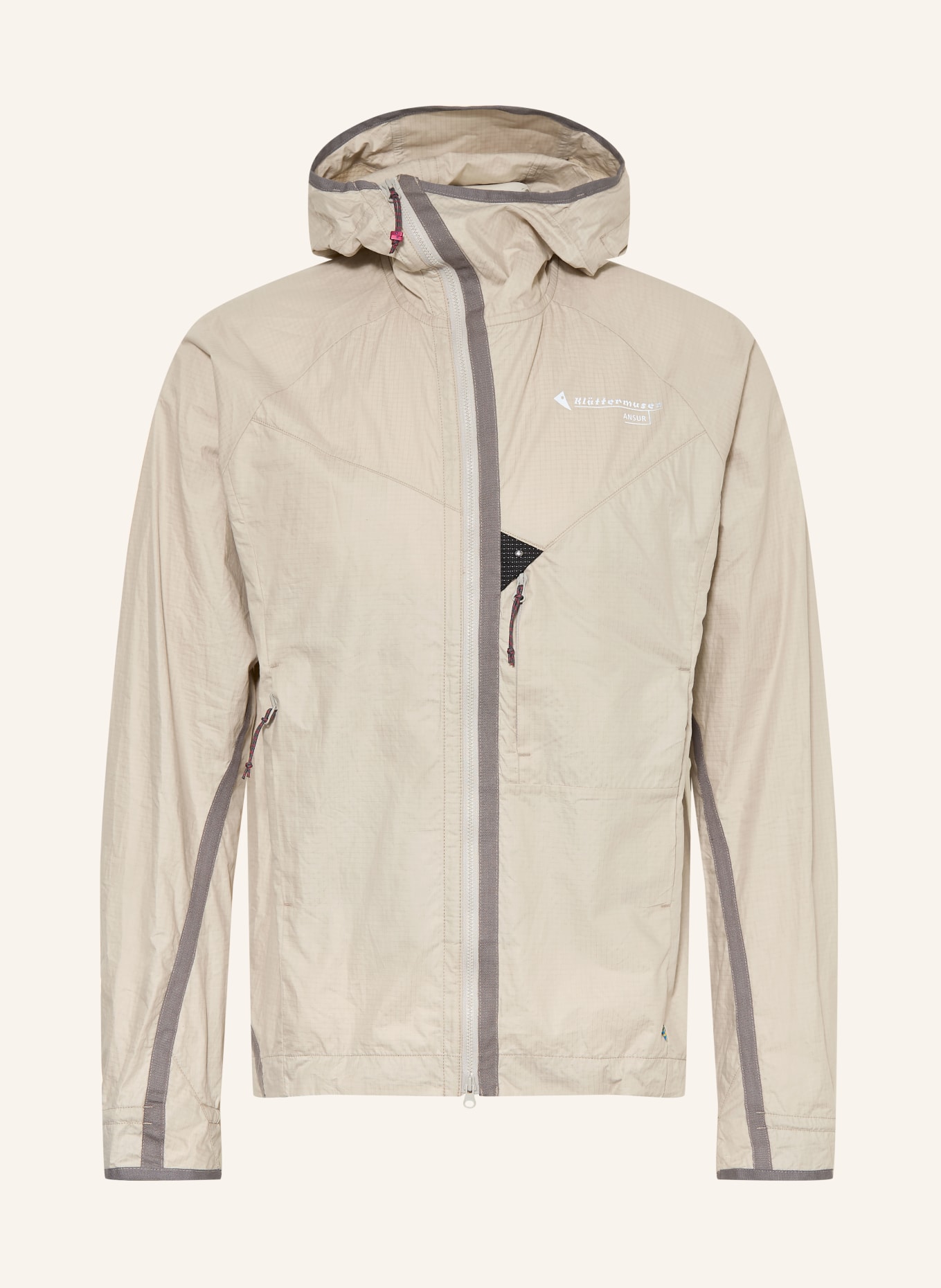 Klättermusen Windbreaker ANSUR HOODED: GRAU