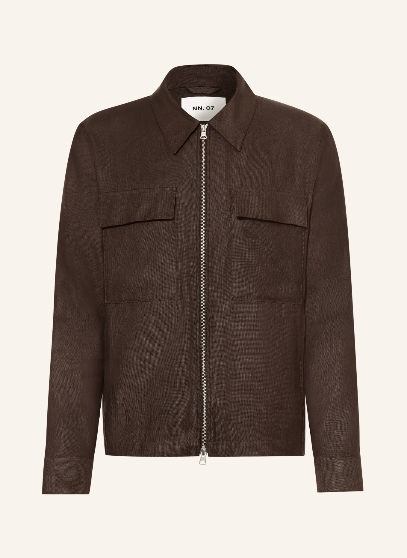 NN.07 Overjacket ALBAN 1808 mit Leinen: DUNKELBRAUN