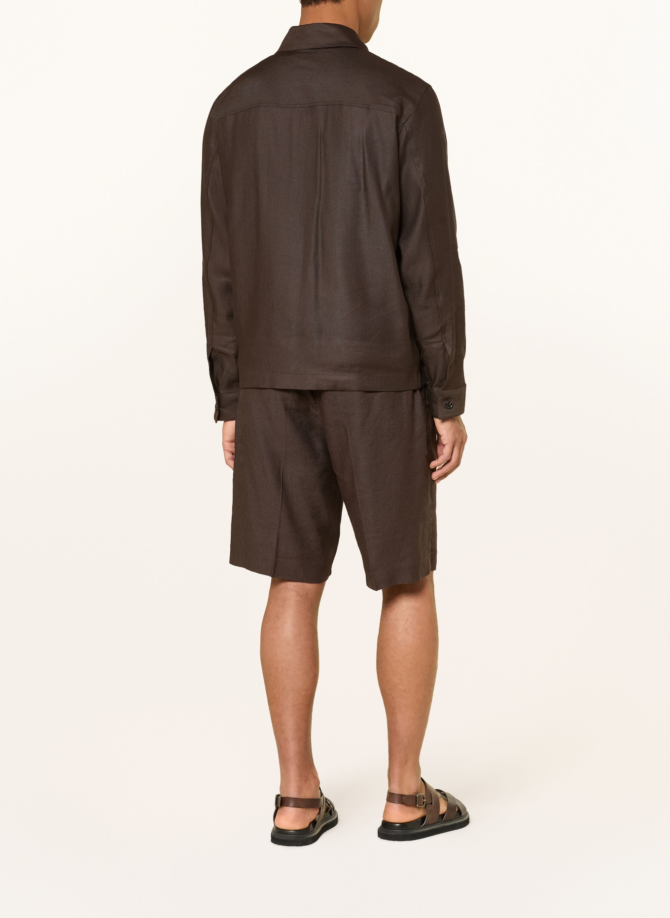 NN.07 Overjacket ALBAN 1808 mit Leinen: DUNKELBRAUN