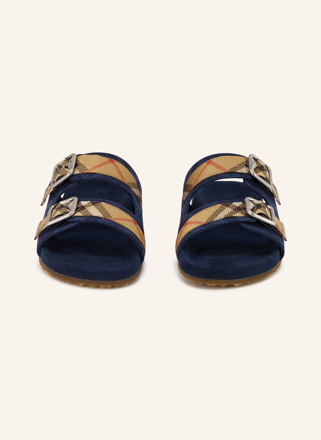 BURBERRY Pantoletten URCHIN: DUNKELBLAU / BEIGE / ROT