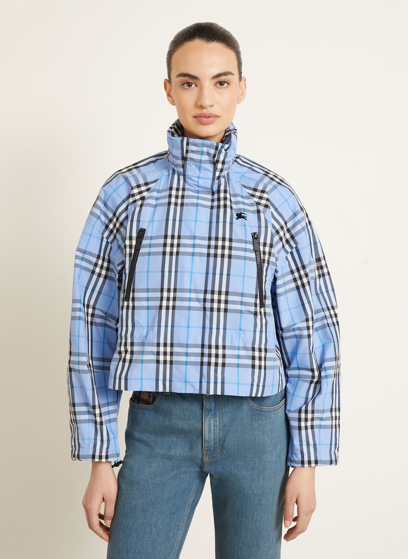 BURBERRY Jacke LAYHAM: HELLBLAU / WEISS / SCHWARZ