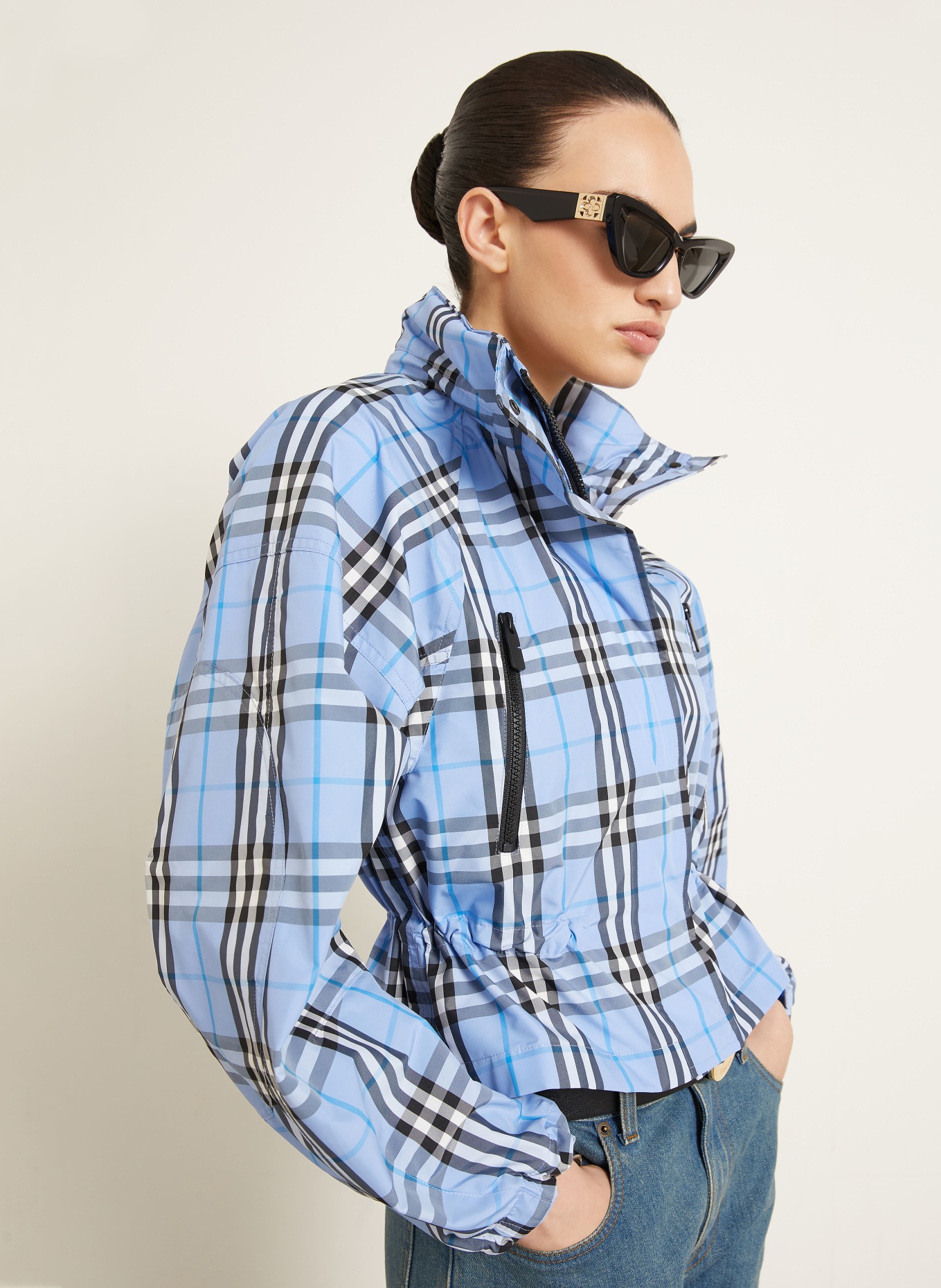 BURBERRY Jacke LAYHAM: HELLBLAU / WEISS / SCHWARZ