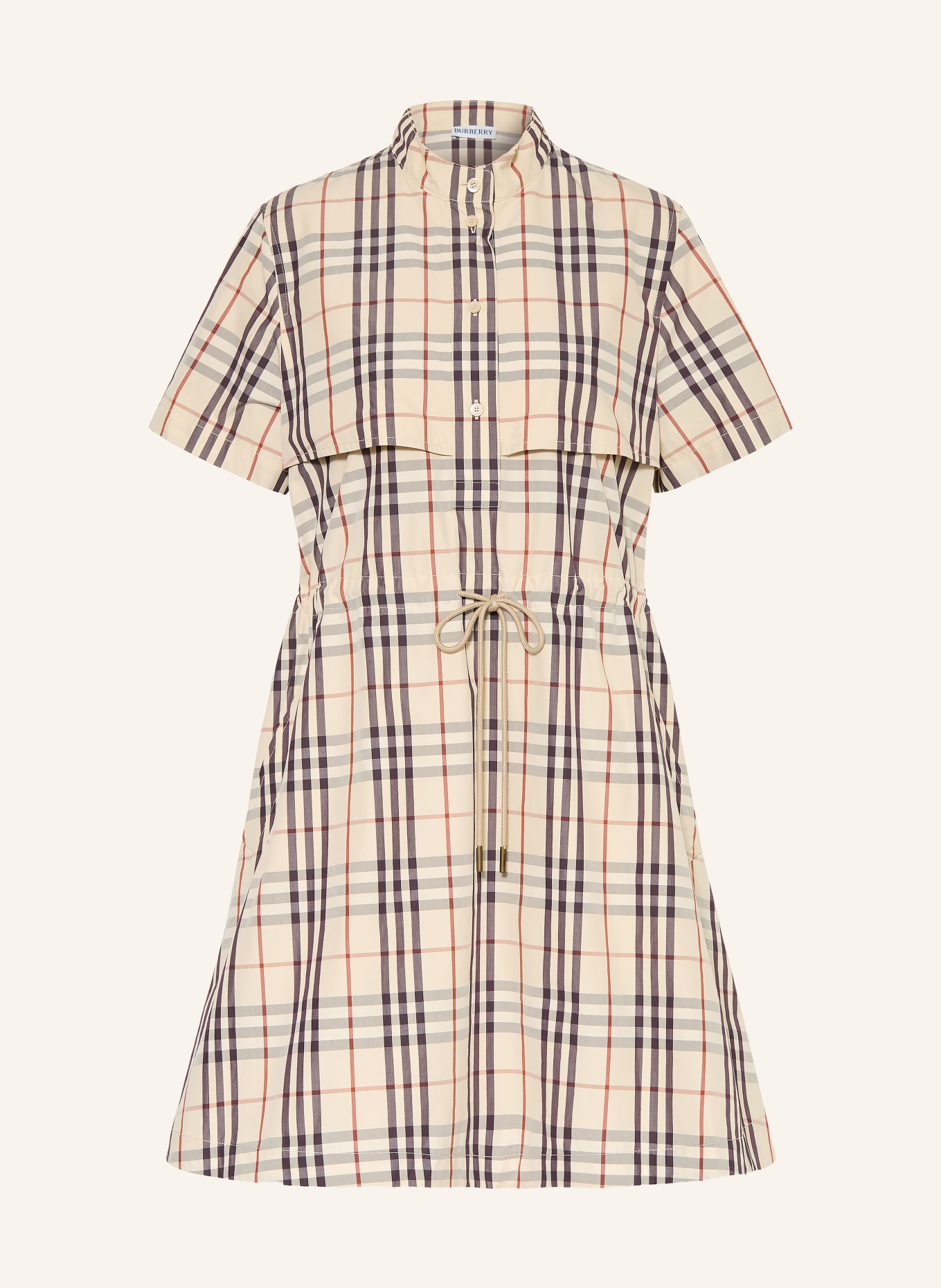 BURBERRY ISOTTA Dress: LIGHT BROWN / DARK BROWN / BROWN