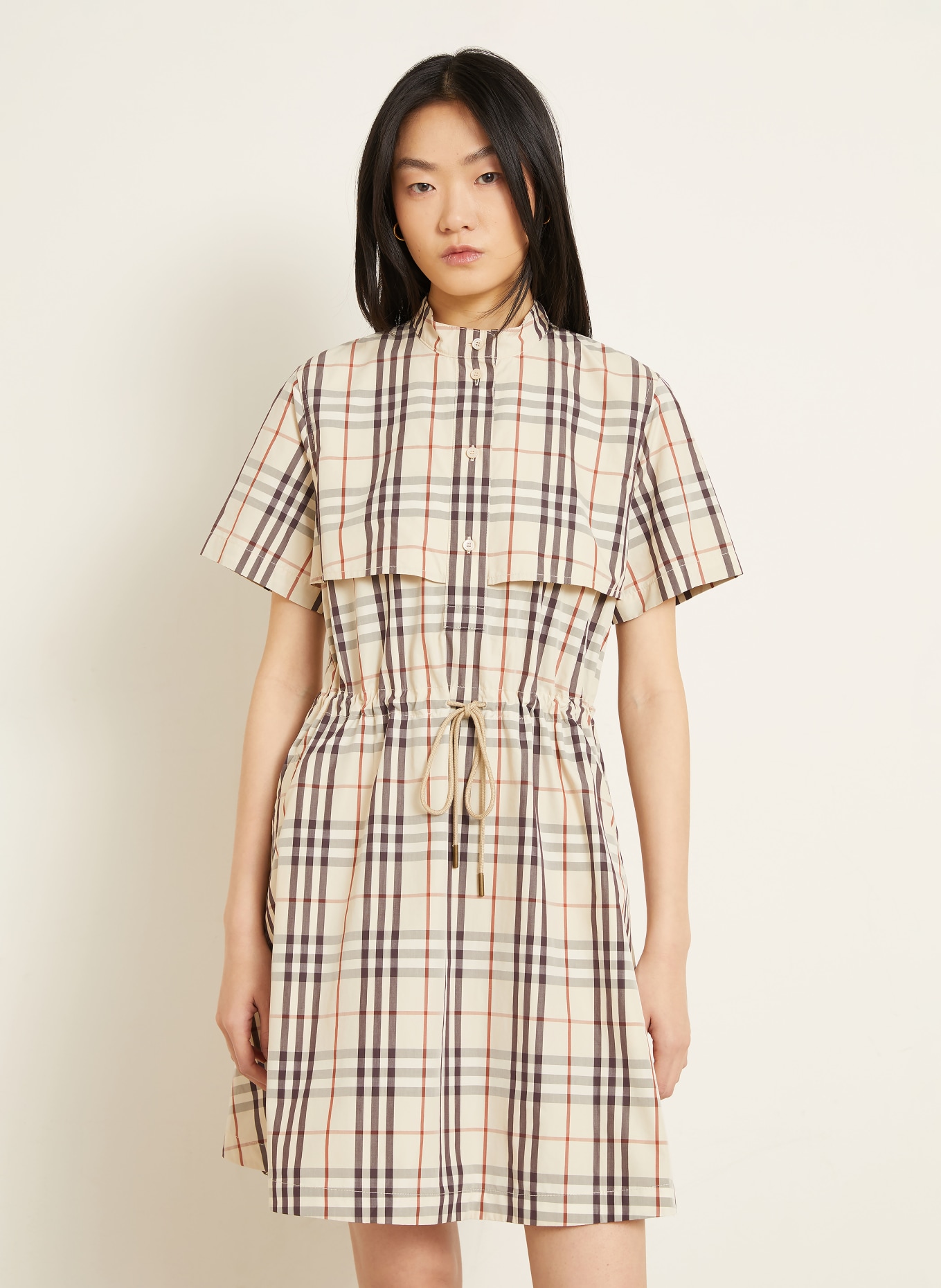 BURBERRY ISOTTA Dress: LIGHT BROWN / DARK BROWN / BROWN