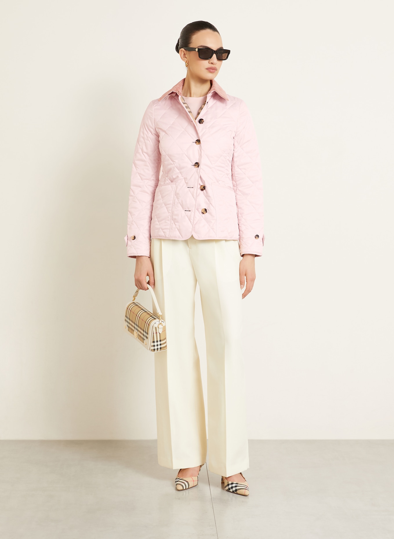 BURBERRY Quilted jacket: LIGHT PINK