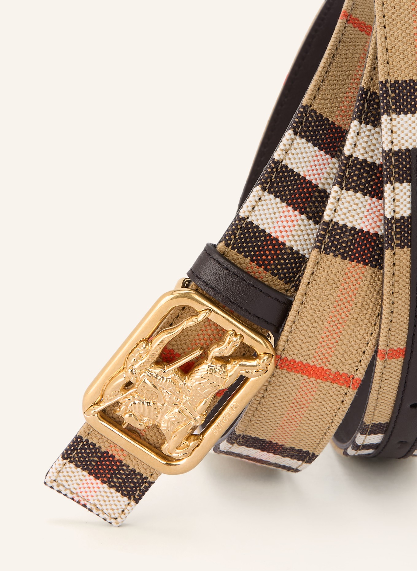 BURBERRY Gürtel RIDER zum Wenden: BEIGE / DUNKELBRAUN / ROT