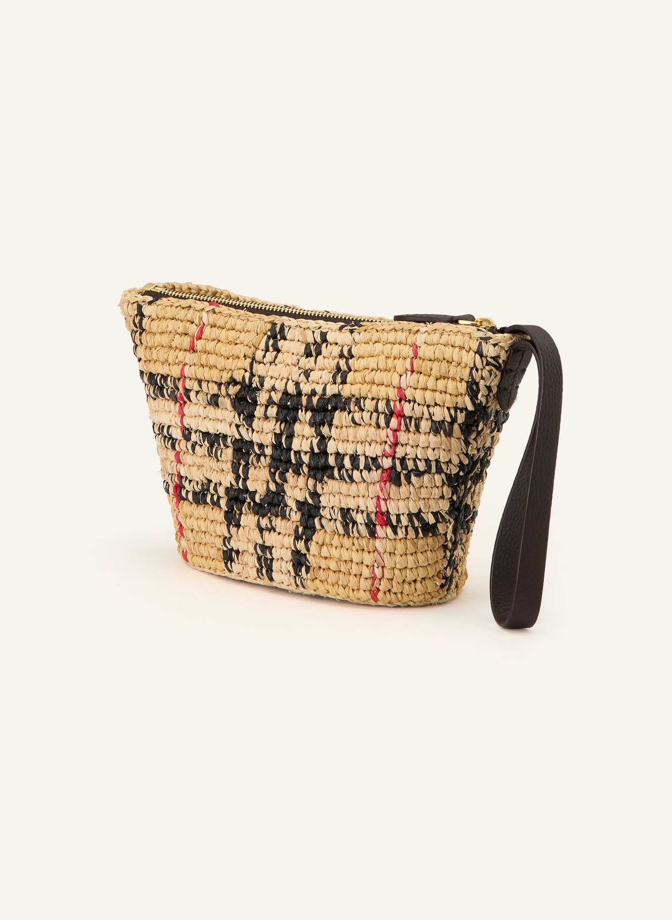 BURBERRY Pouch MARGATE: BEIGE / ROT / SCHWARZ
