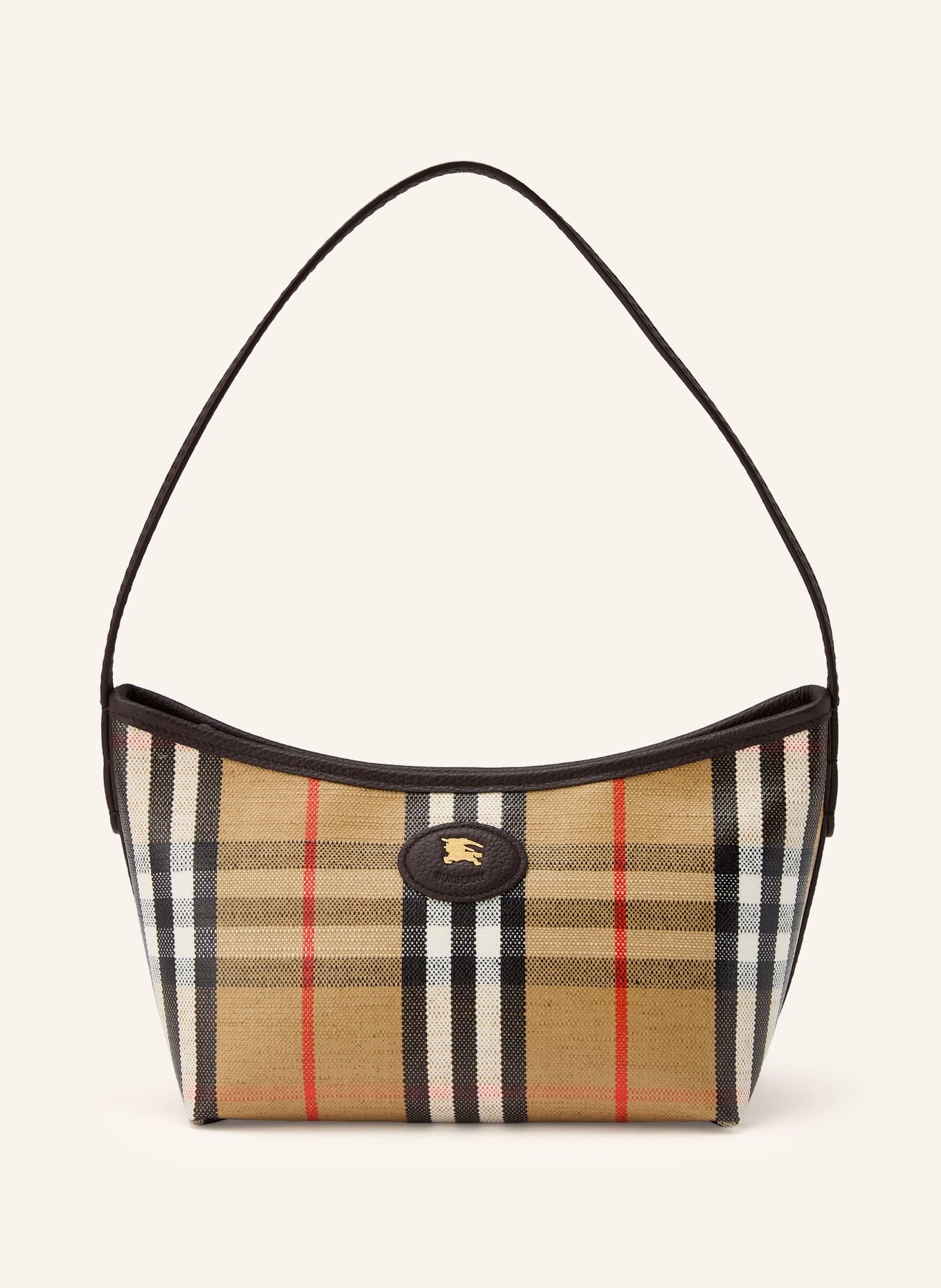 BURBERRY Schultertasche HIGHLANDS MINI: CAMEL / ROT / SCHWARZ