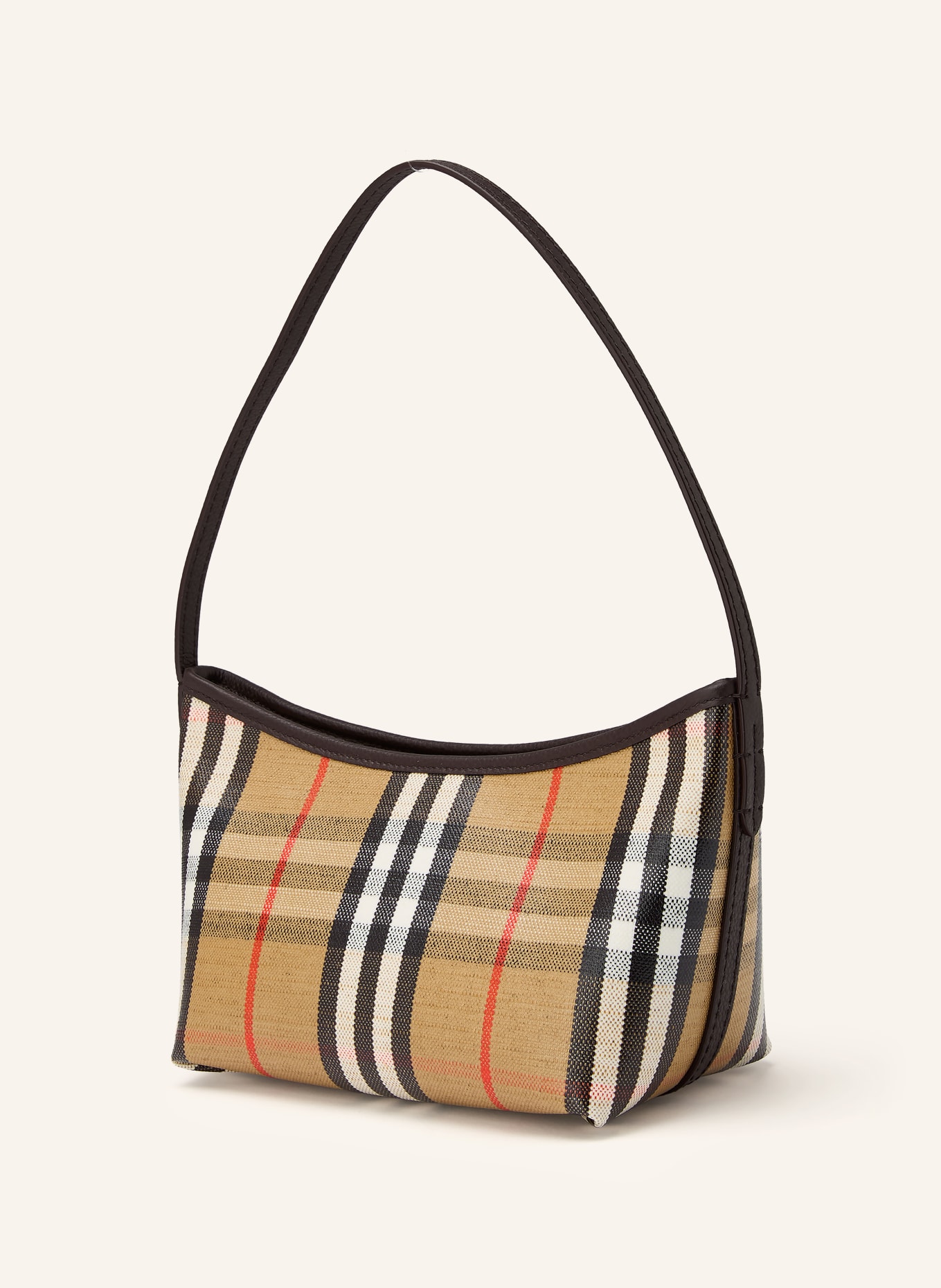 BURBERRY Schultertasche HIGHLANDS MINI: CAMEL / ROT / SCHWARZ