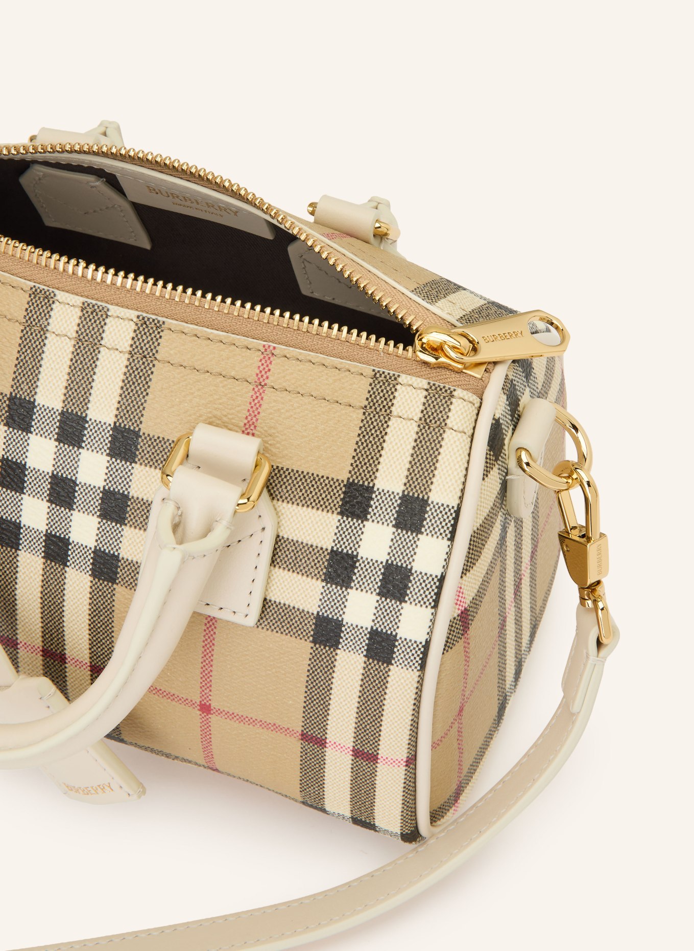 BURBERRY Torebka BOWLING: BEŻOWY / KREMOWY / CZARNY
