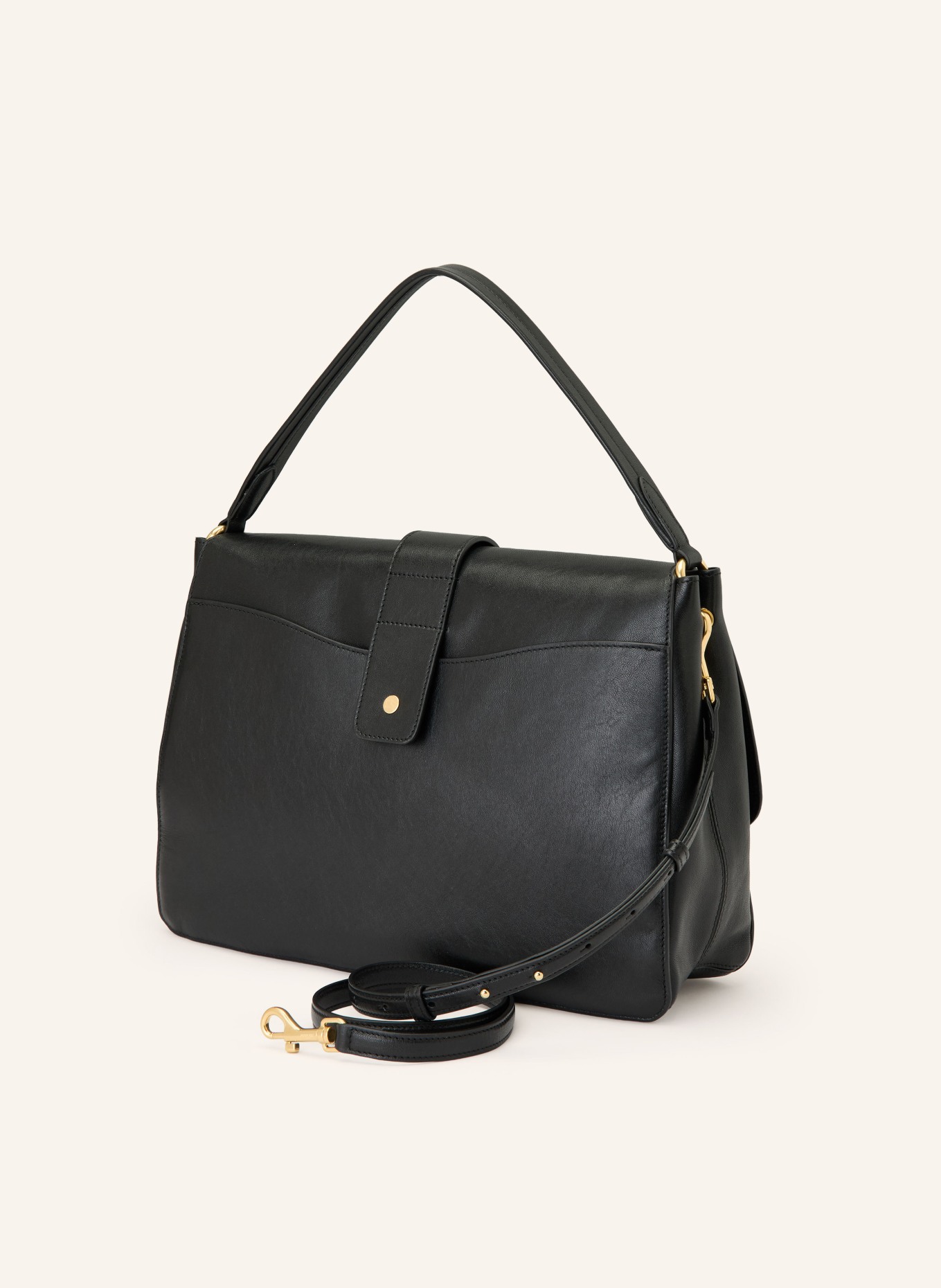 BURBERRY RIDER MEDIUM Shoulder Bag: BLACK / GOLD