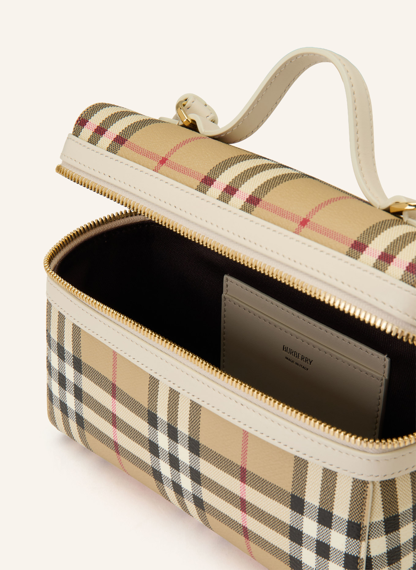 BURBERRY VANITY CASE Handbag: BEIGE / GOLD / CREAM