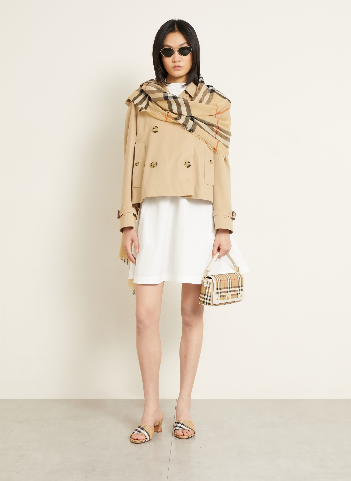 BURBERRY Umhängetasche NOTE: BEIGE / ROT / SCHWARZ