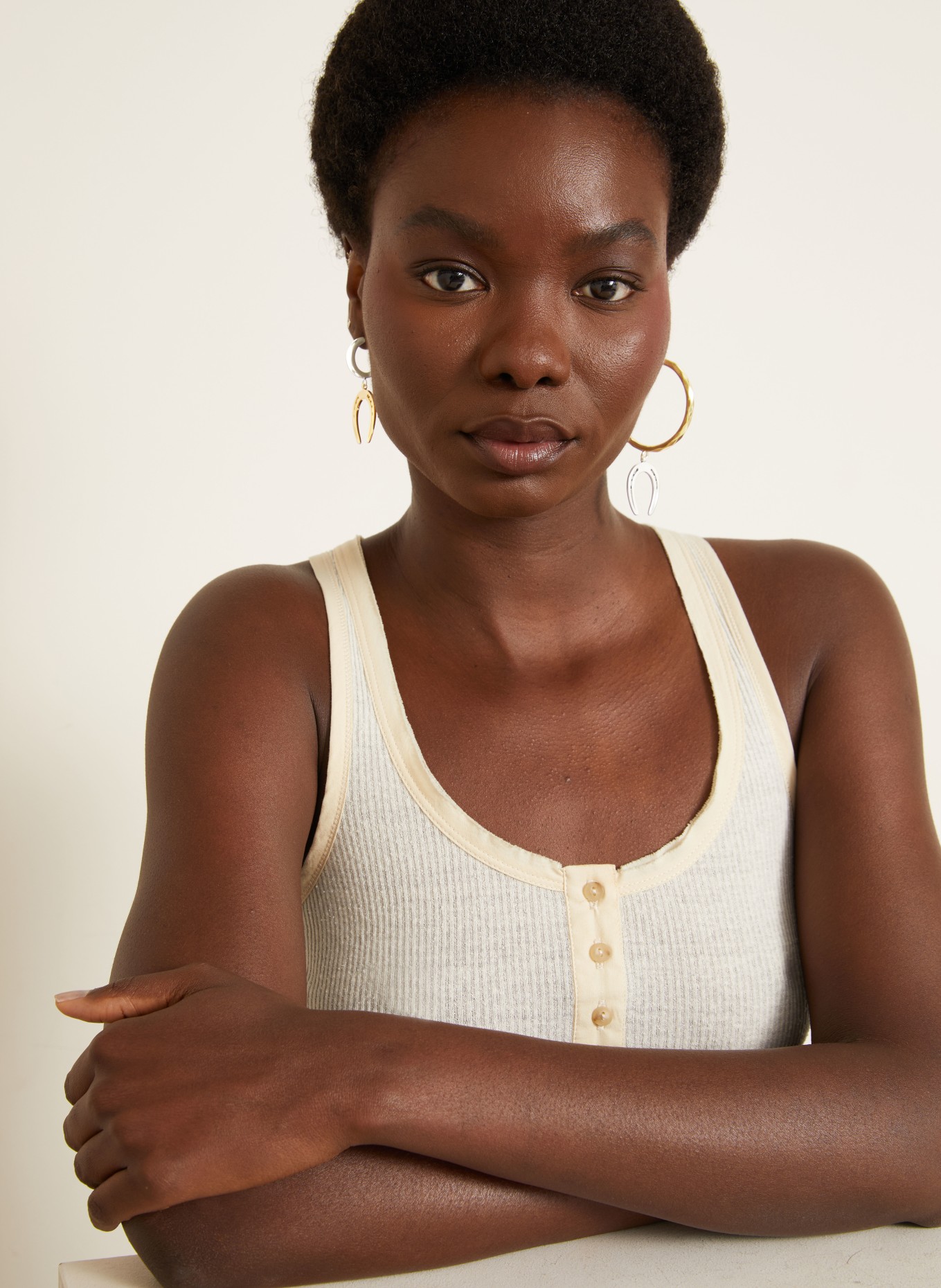 ISABEL MARANT BYRNE Hoop Earrings: GOLD / SILVER