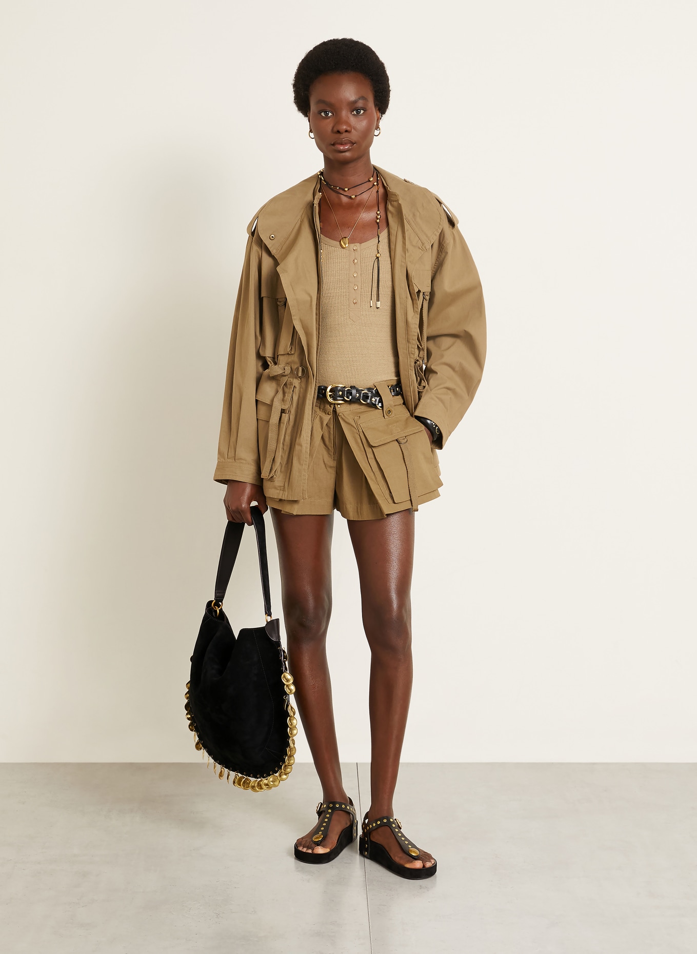 ISABEL MARANT OSKAN Tote Bag: BLACK / GOLD