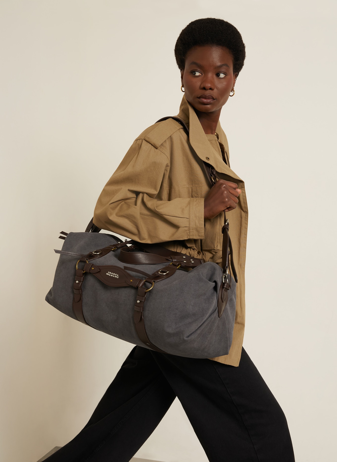ISABEL MARANT Weekender TILPA: DONKERGRIJS / MARRON FONCÉ