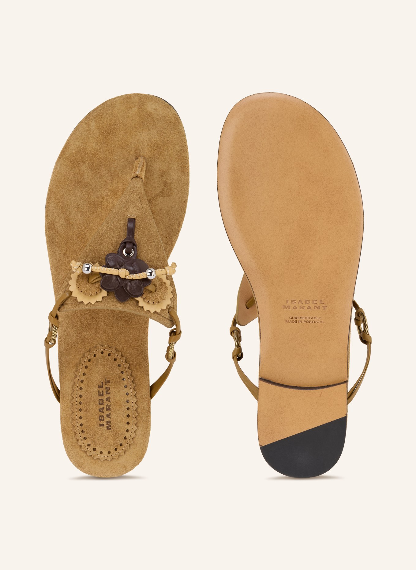 ISABEL MARANT Zehentrenner ELATO-GD: CAMEL / HELLBRAUN / DUNKELBRAUN