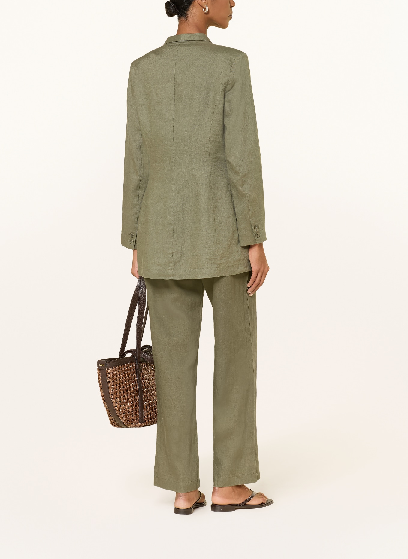 lilienfels Lněné kalhoty ANTON: OLIVOVÁ