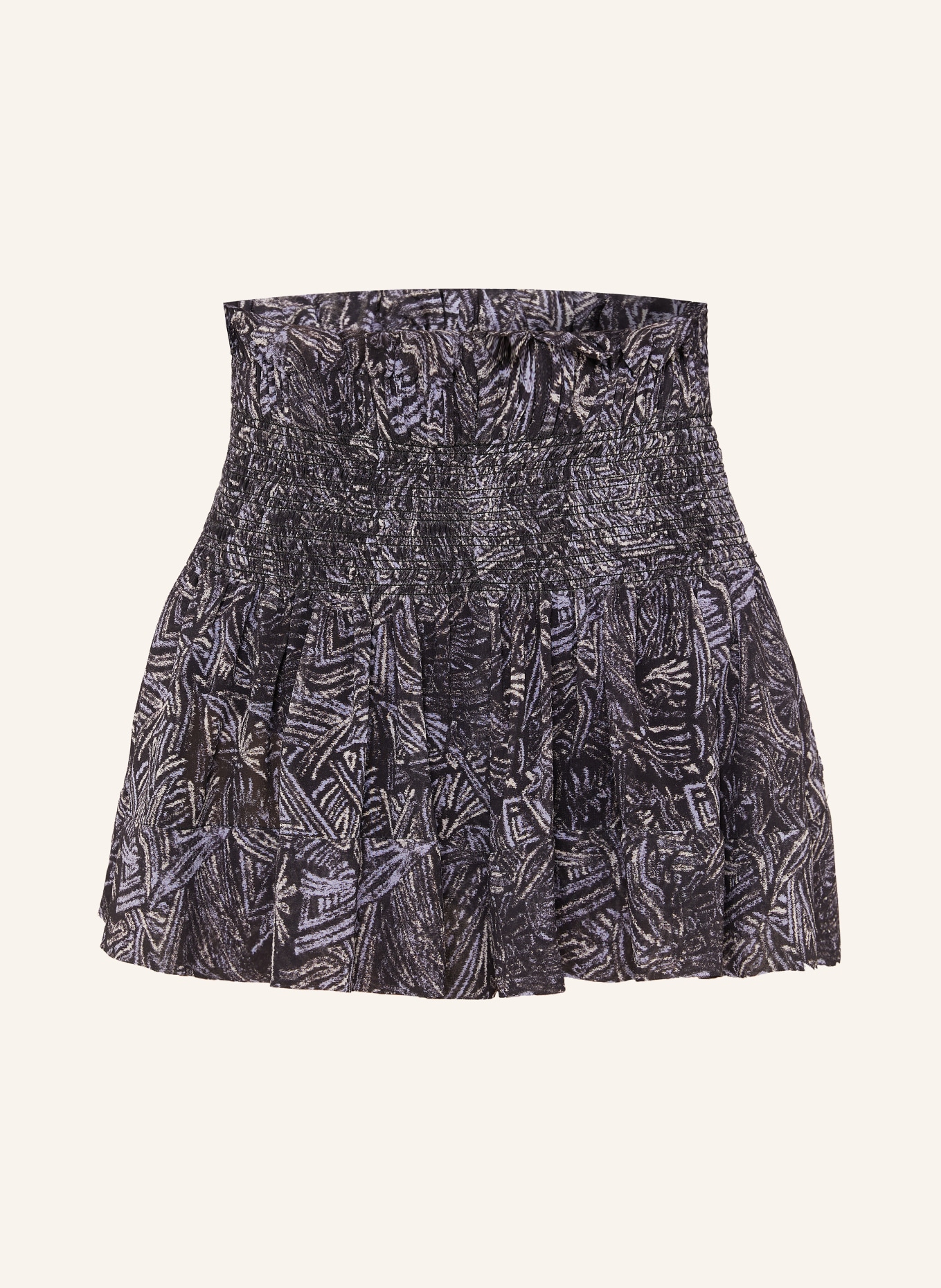 ISABEL MARANT Jedwabne szorty MAELLY z falbankami: CZARNY / JASNOFIOLETOWY / FIOLETOWY