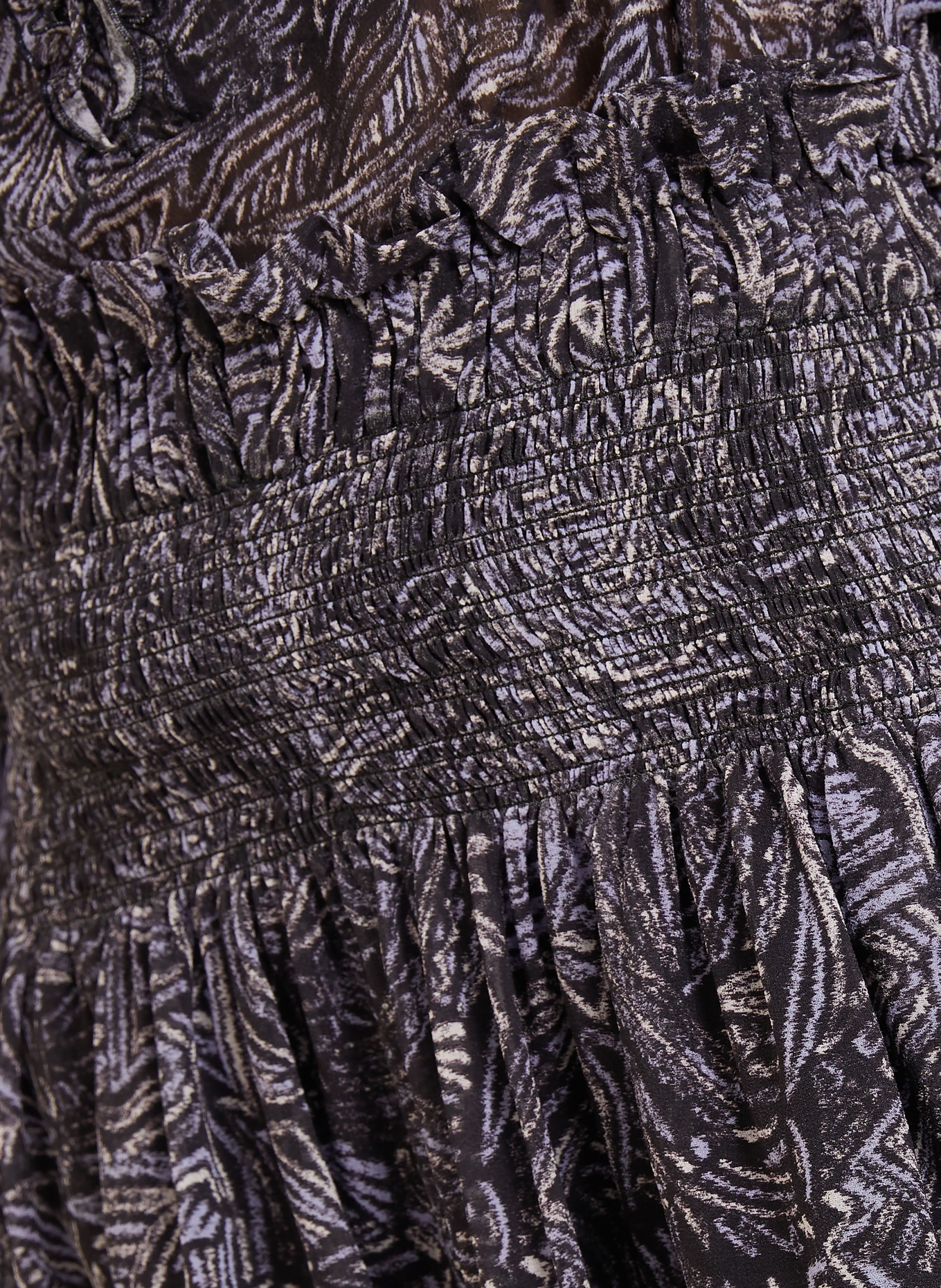 ISABEL MARANT Jedwabne szorty MAELLY z falbankami: CZARNY / JASNOFIOLETOWY / FIOLETOWY