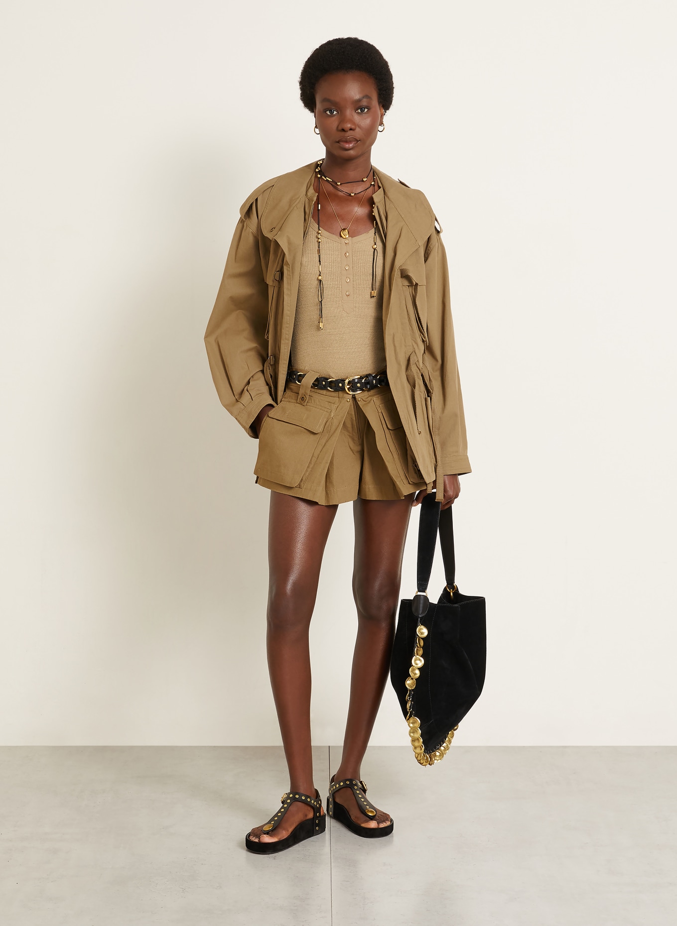 ISABEL MARANT Szorty BARTA: OLIWKOWY