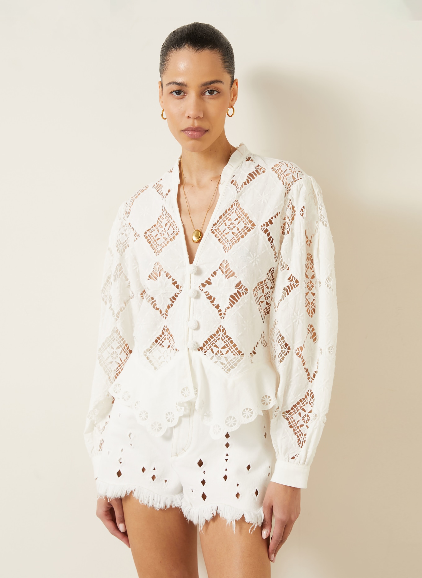 ISABEL MARANT Blusenshirt NINA aus Spitze: WEISS