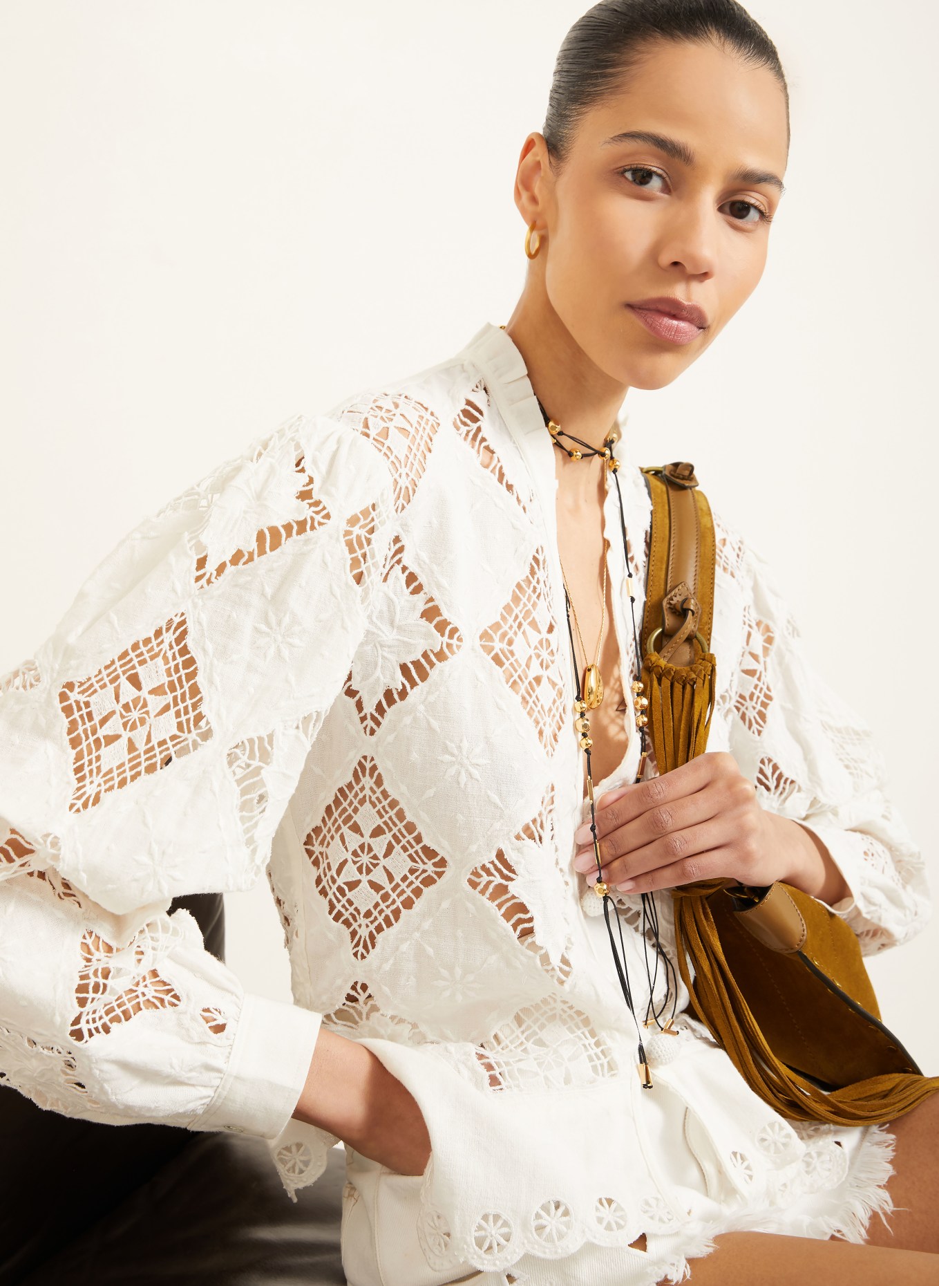 ISABEL MARANT Blusenshirt NINA aus Spitze: WEISS