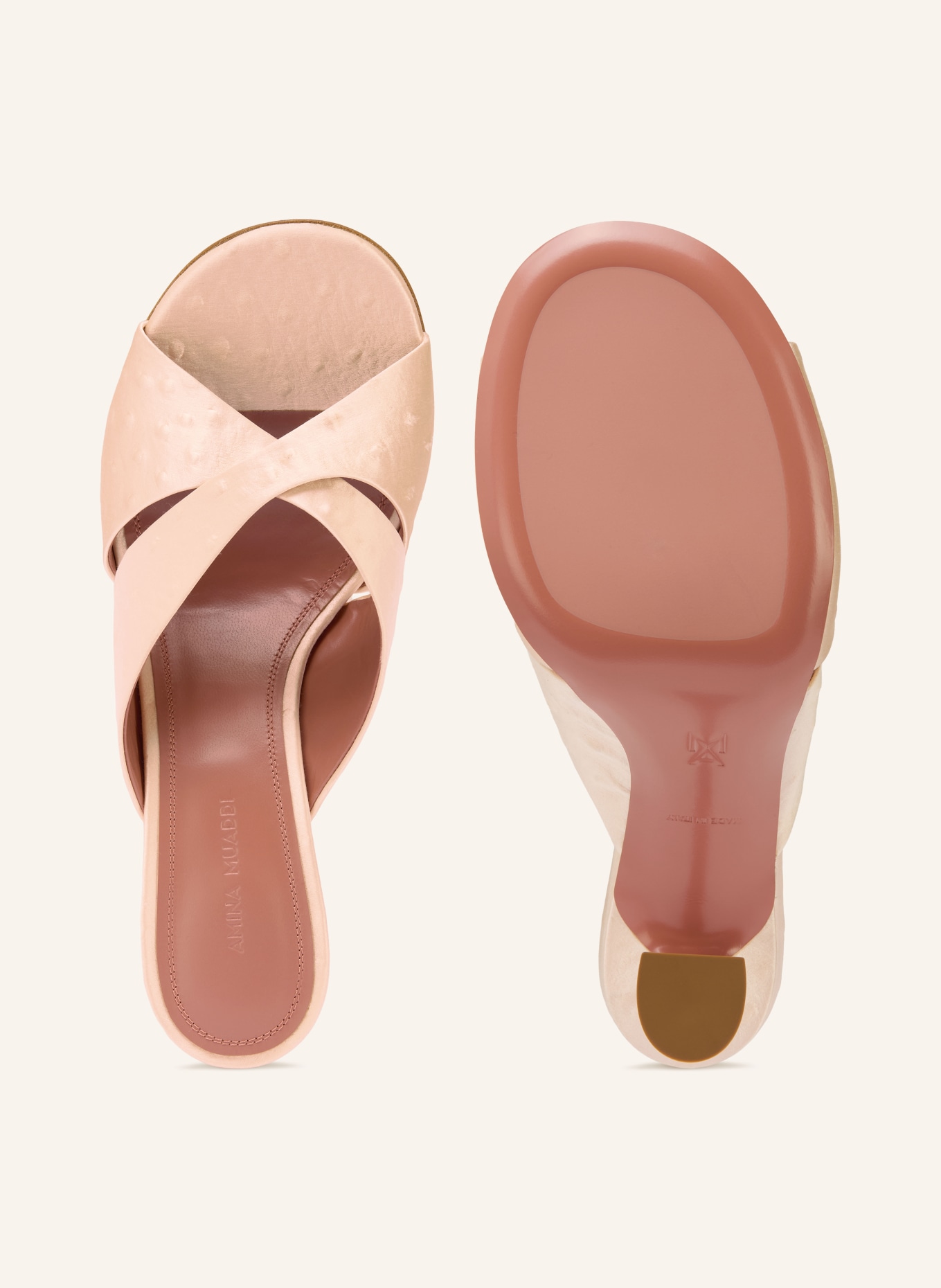 AMINA MUADDI Pantofle SALMA: KRÉMOVÁ