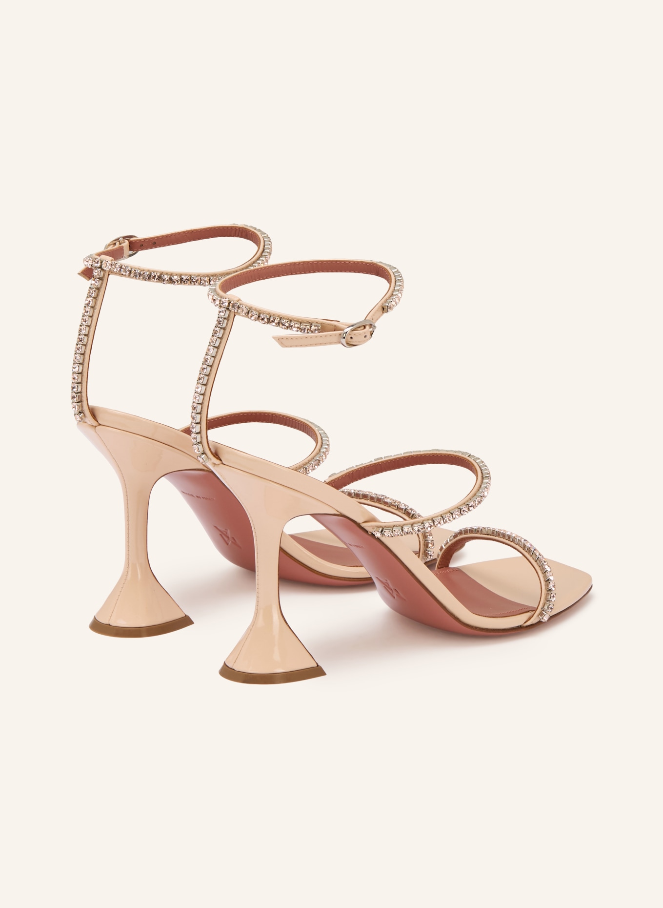 AMINA MUADDI Sandałki GILDA z kamieniami ozdobnymi: JASNORÓŻOWY