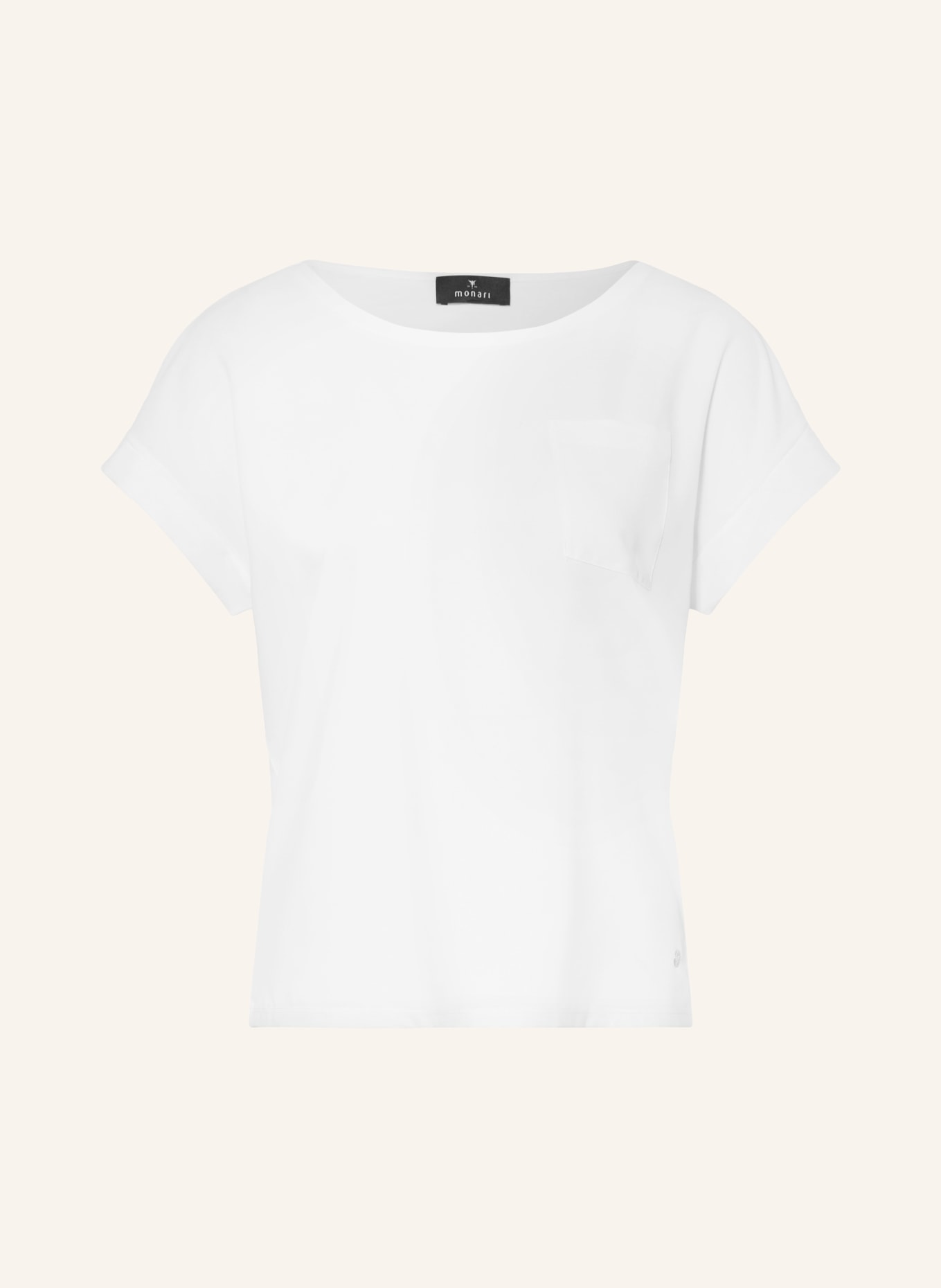 monari Blůza z kombinace materiálů: BÍLÁ