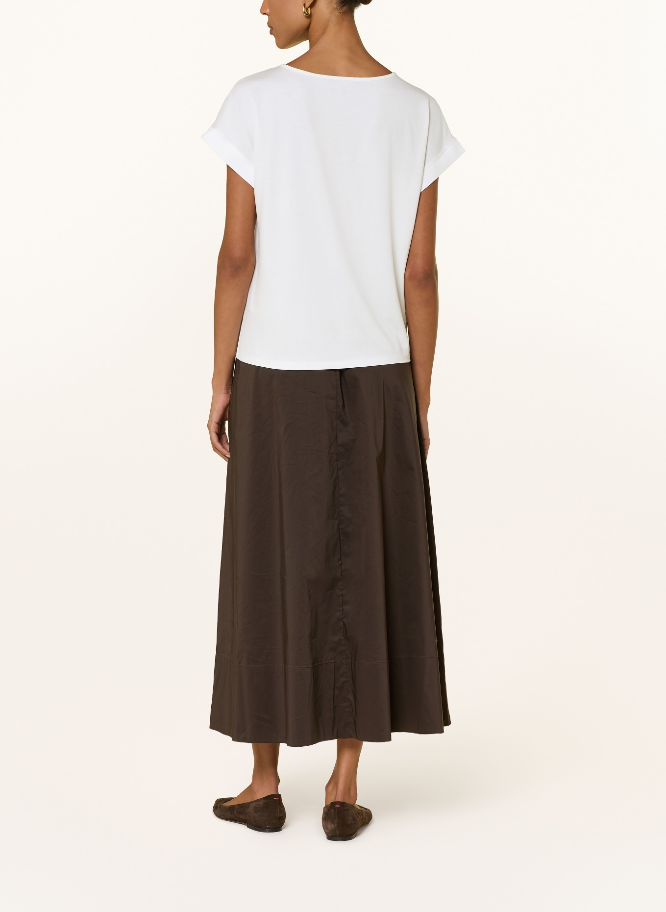 monari Blůza z kombinace materiálů: BÍLÁ