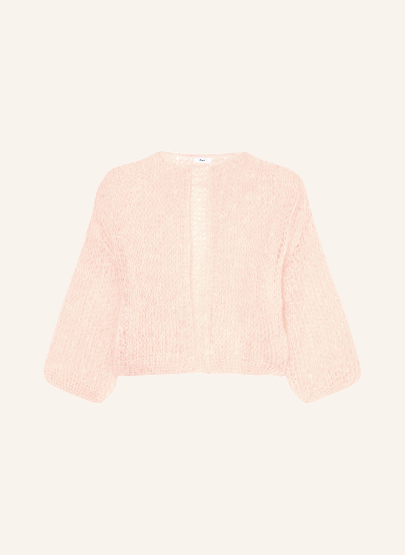 MAIAMI Cache-cœur court en tricot de mohair à manches 3/4: OR ROSÉ