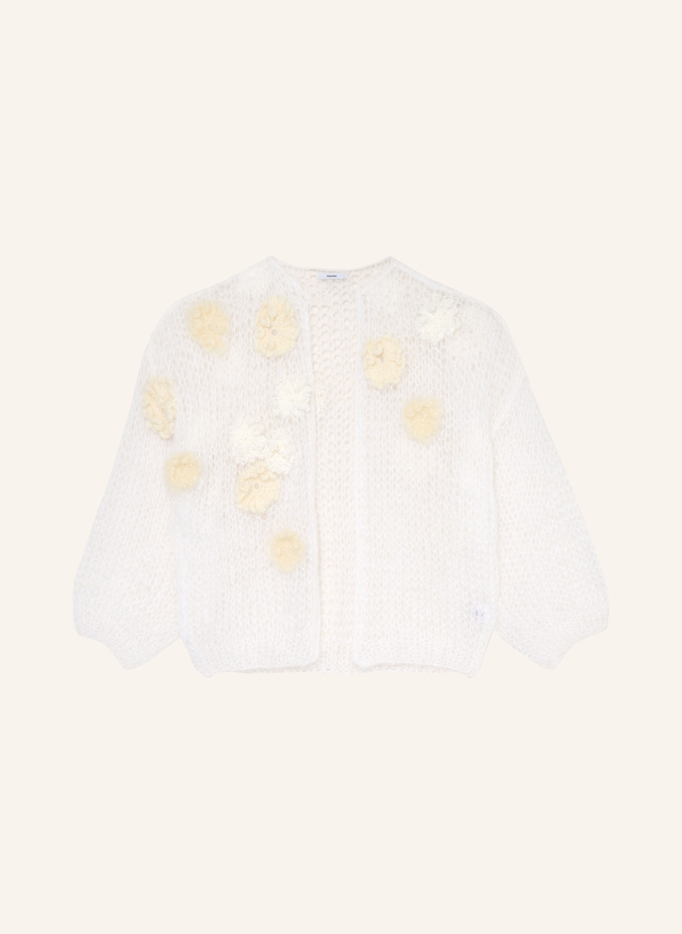 MAIAMI Housse tricotée en mohair: BLANC / ÉCRU