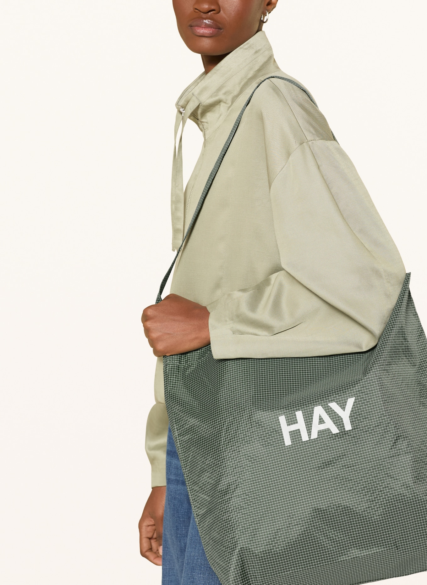 HAY sac de courses: VERT / BLANC