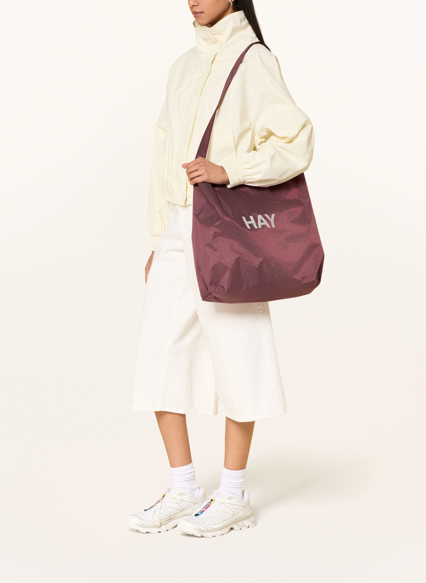 HAY sac de courses: ROUGE FONCÉ / BLANC