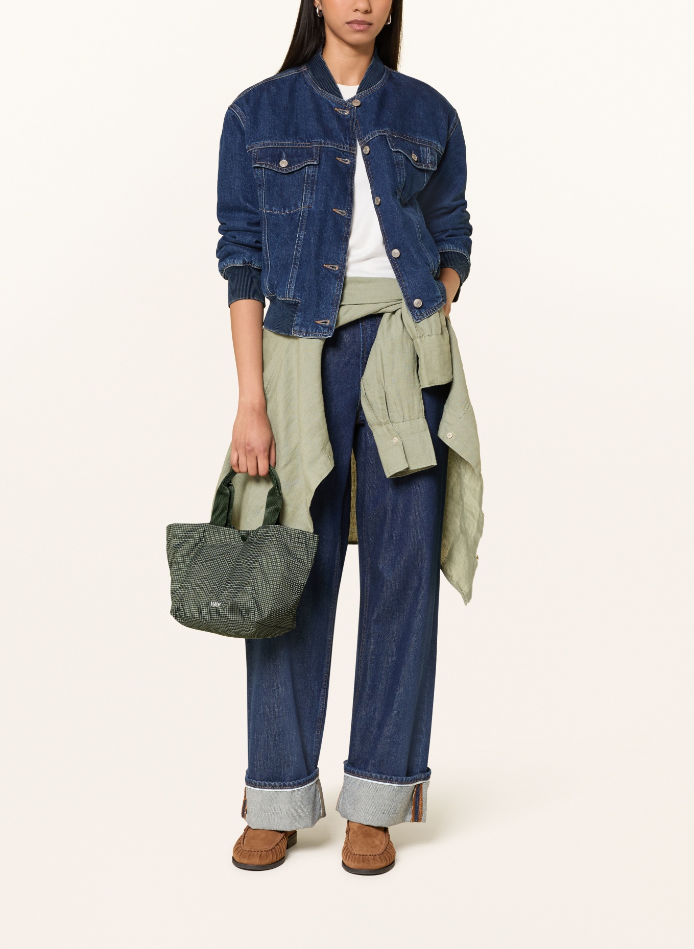 HAY Sac à main GRID MINI: VERT / BLANC