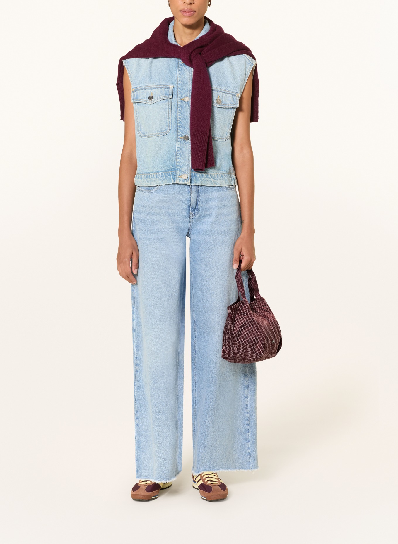 HAY Handtas GRID MINI: DONKERROOD / WIT